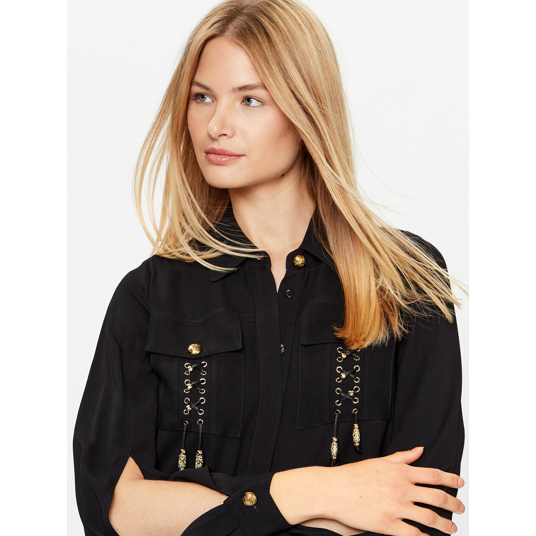 Elisabetta Franchi Cămașă CA-047-32E2-V380 Negru Regular Fit - Pled.ro