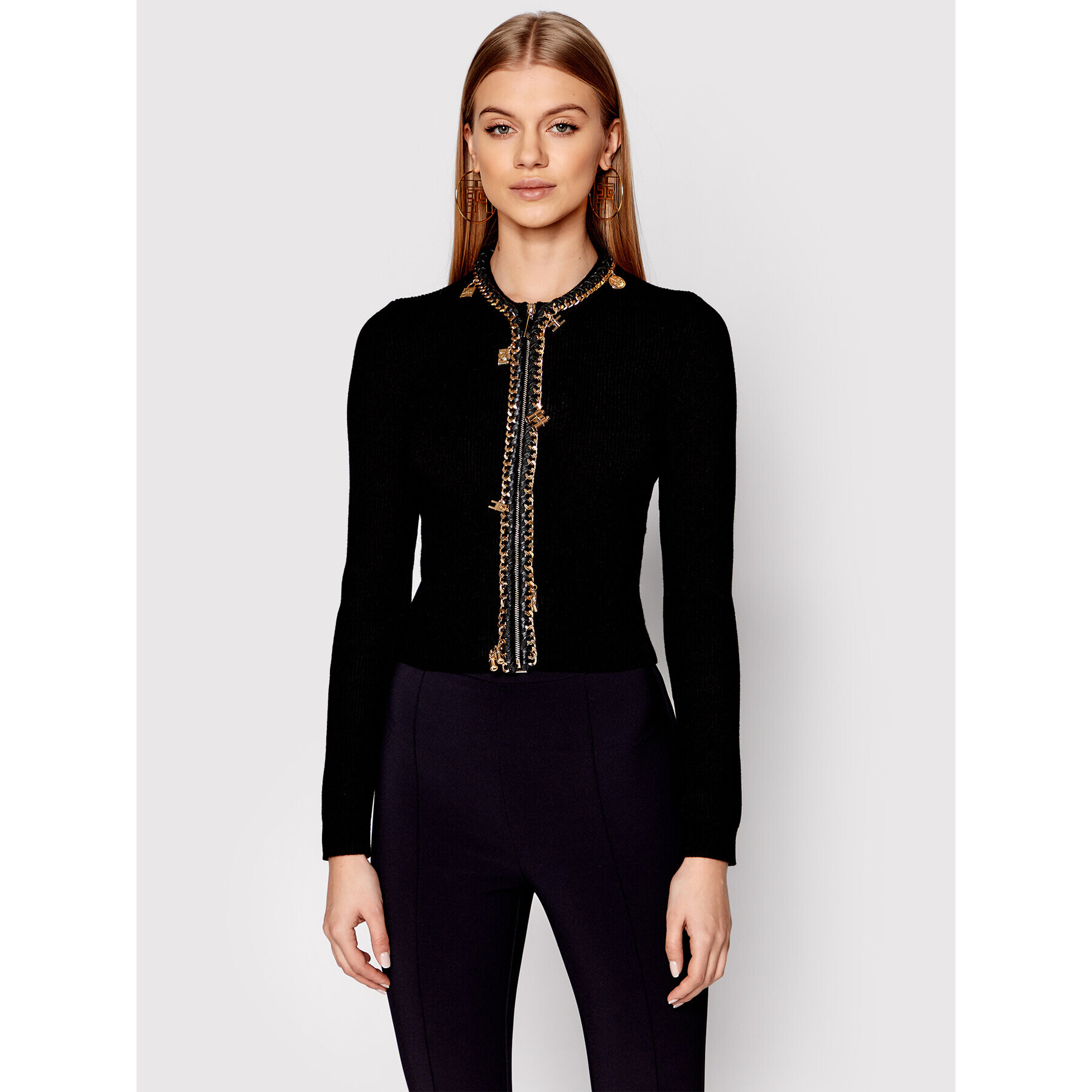 Elisabetta Franchi Cardigan MK-13S-21E2-V400 Negru Regular Fit - Pled.ro