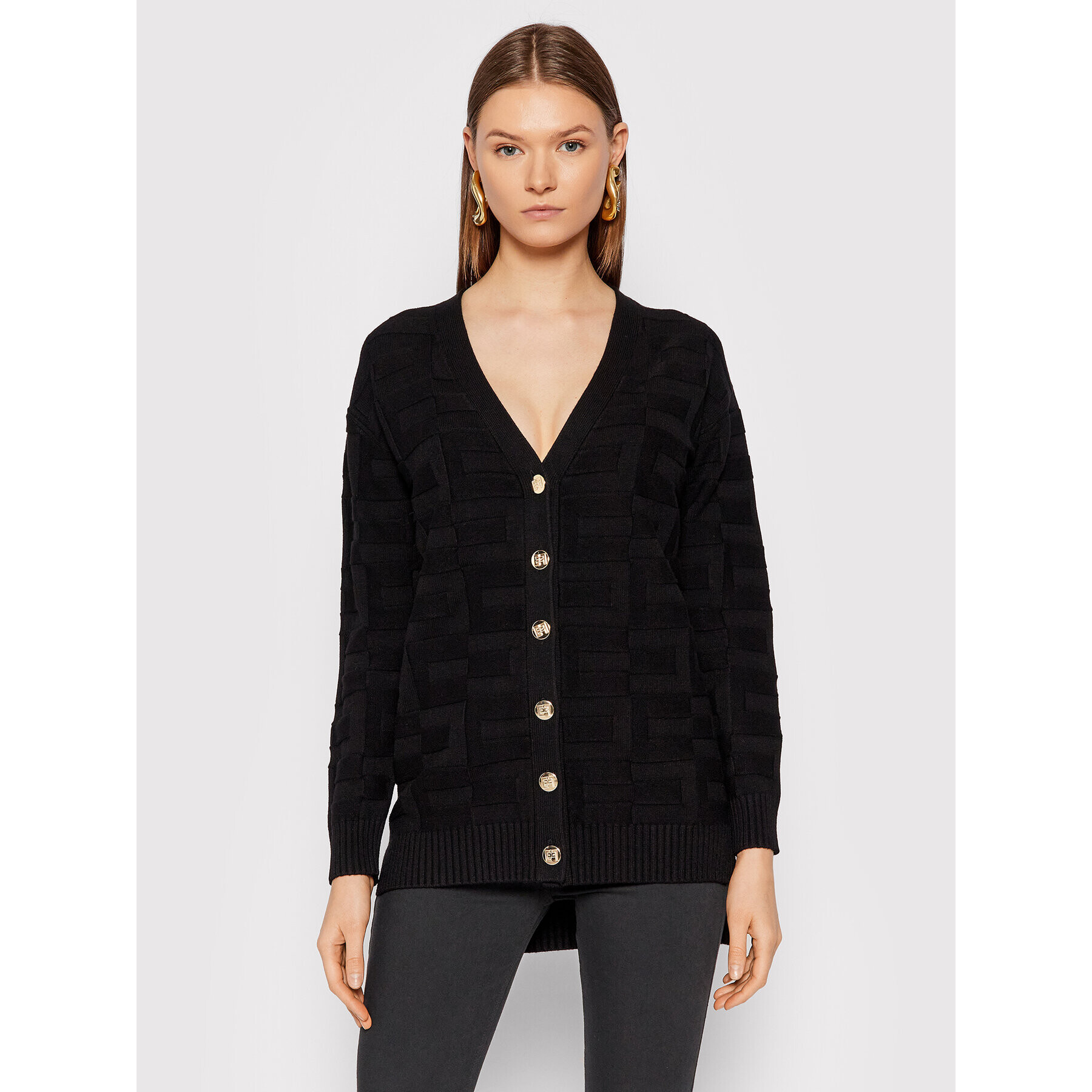 Elisabetta Franchi Cardigan MK-26S-16E2-V340 Negru Regular Fit - Pled.ro