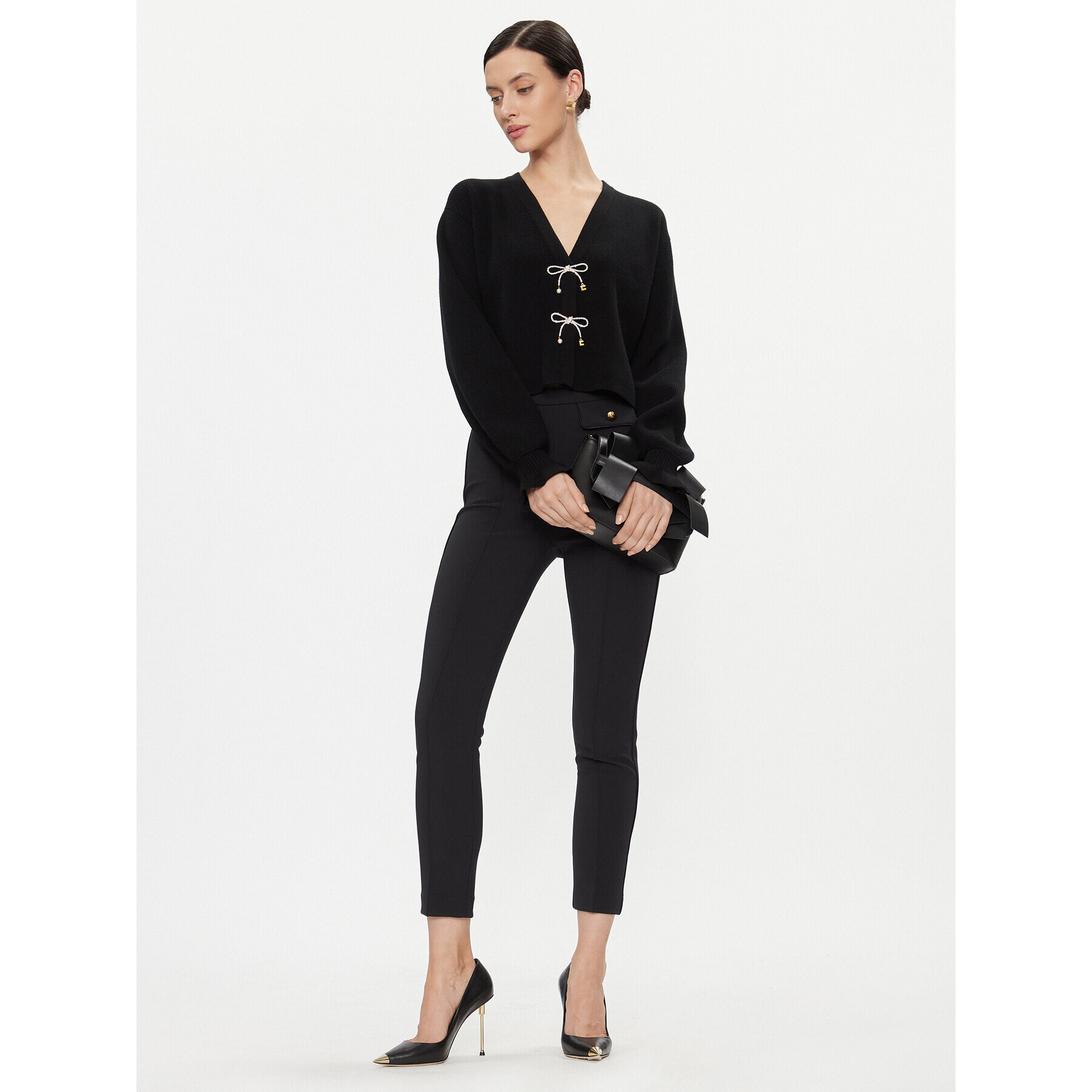 Elisabetta Franchi Cardigan MK-26S-37E2-V340 Negru Regular Fit - Pled.ro