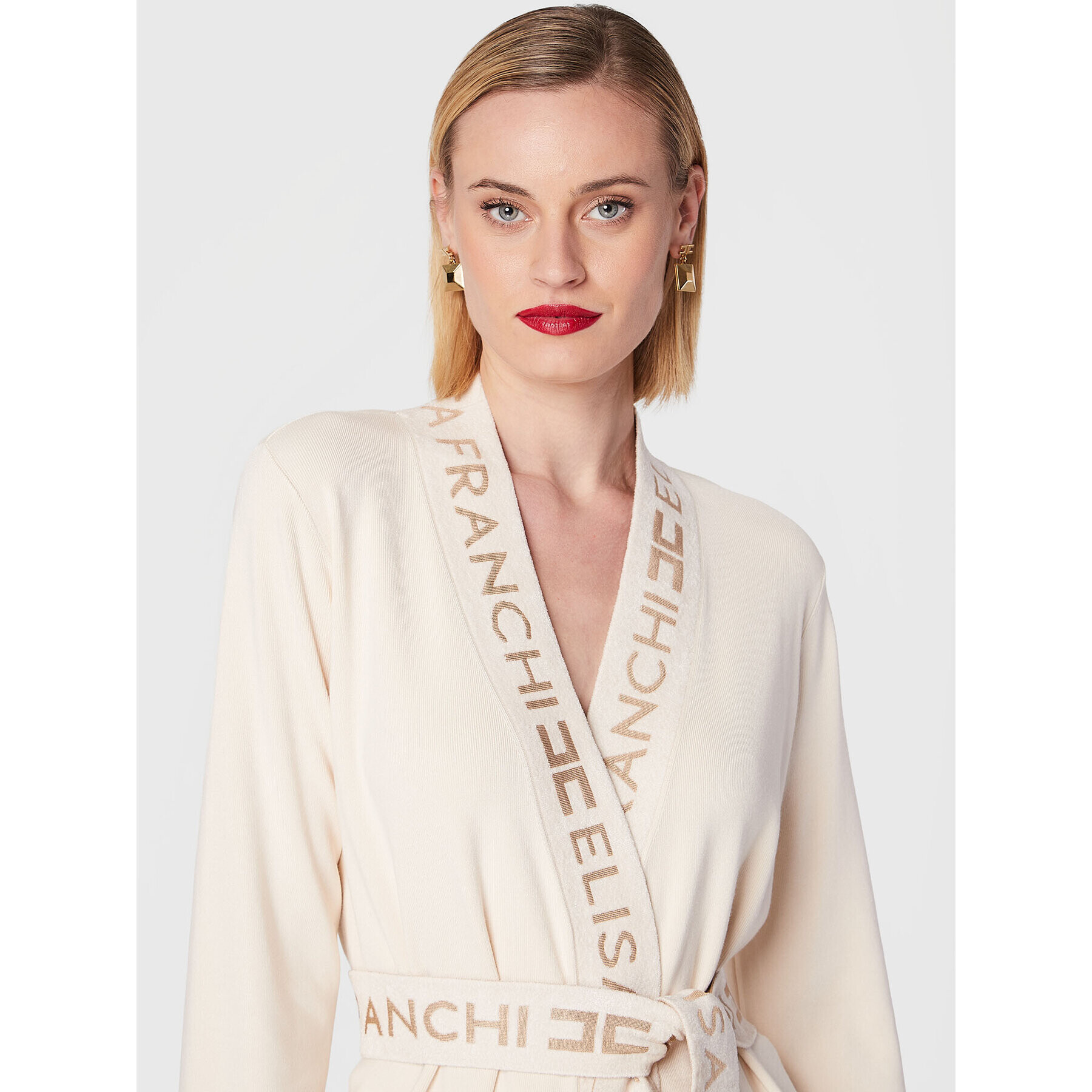 Elisabetta Franchi Cardigan MK-39S-26E2-V380 Bej Regular Fit - Pled.ro