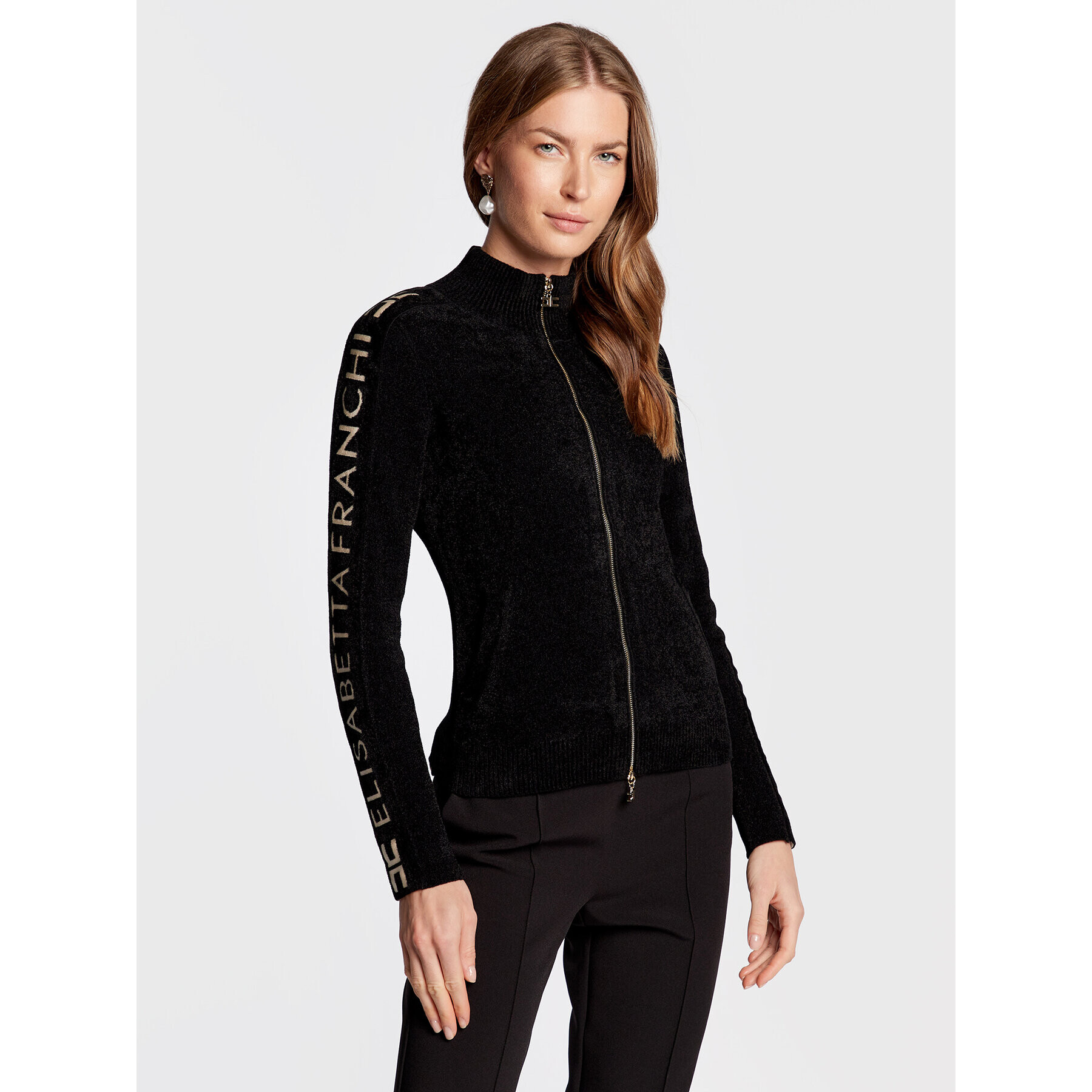 Elisabetta Franchi Cardigan MK-44S-26E2-V370 Negru Slim Fit - Pled.ro