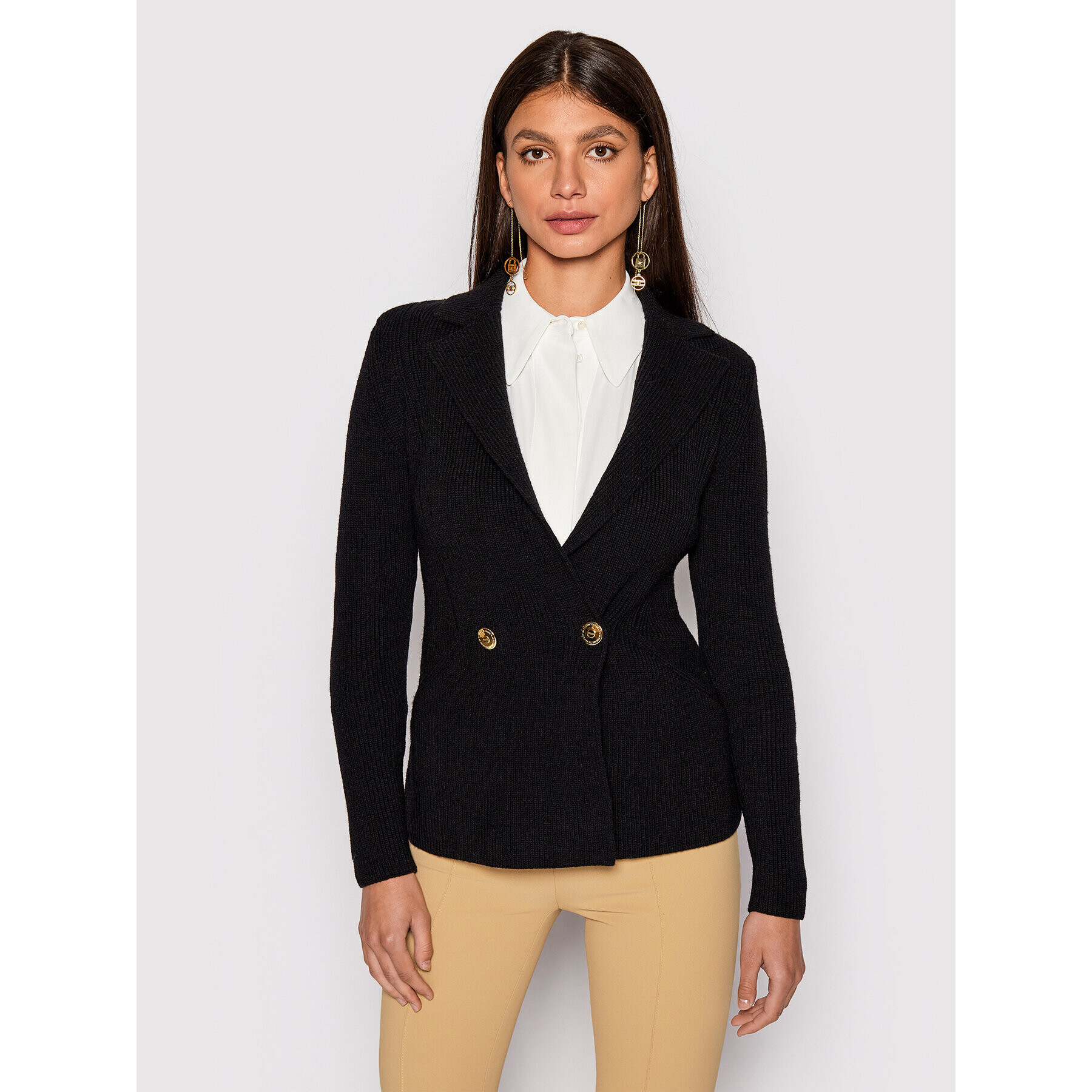 Elisabetta Franchi Cardigan MK-72Q-26E2 Negru Regular Fit - Pled.ro