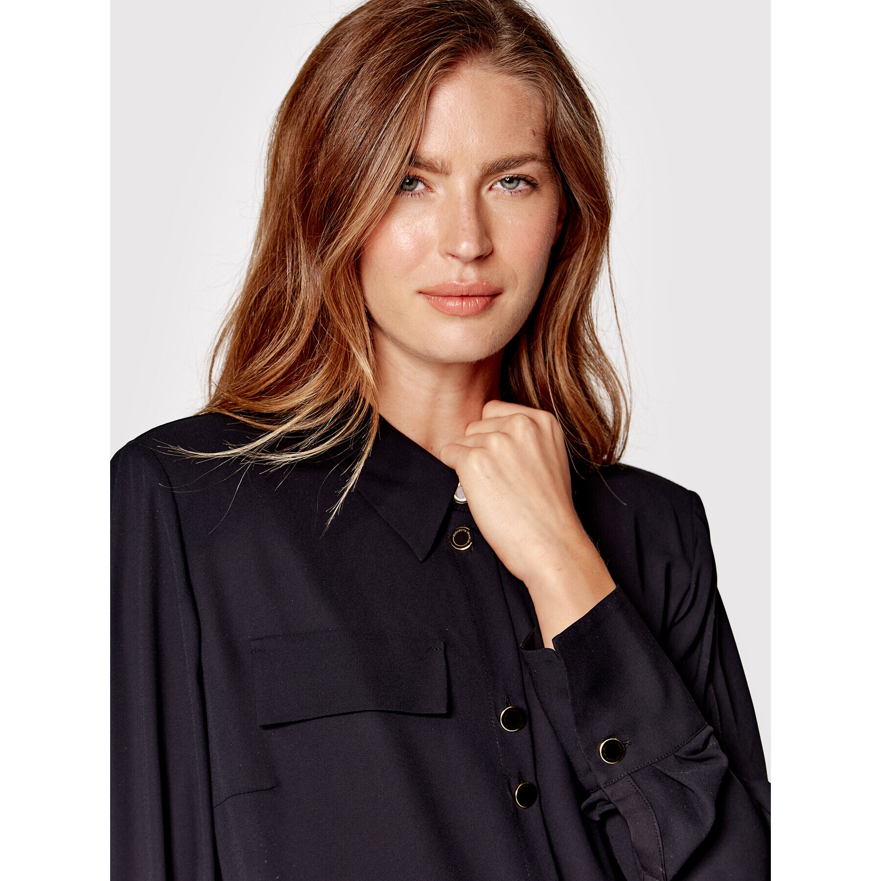 Elisabetta Franchi Cămașă CA-014-26E2-V280 Negru Regular Fit - Pled.ro