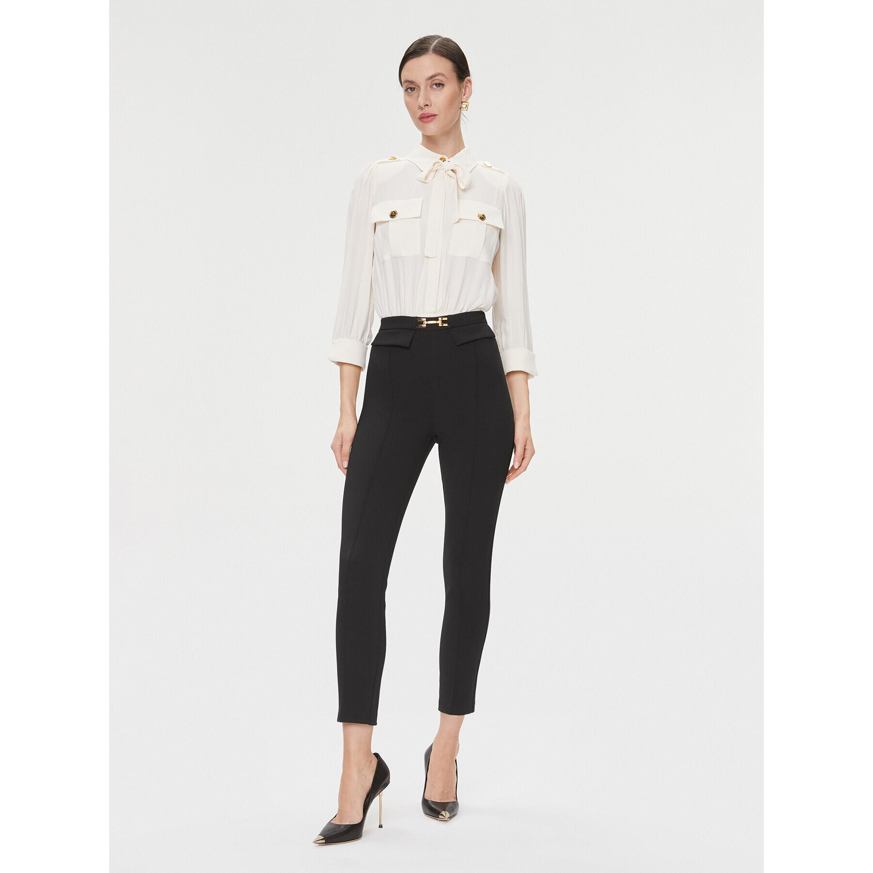 Elisabetta Franchi Salopetă TU-007-36E2 Alb Slim Fit - Pled.ro