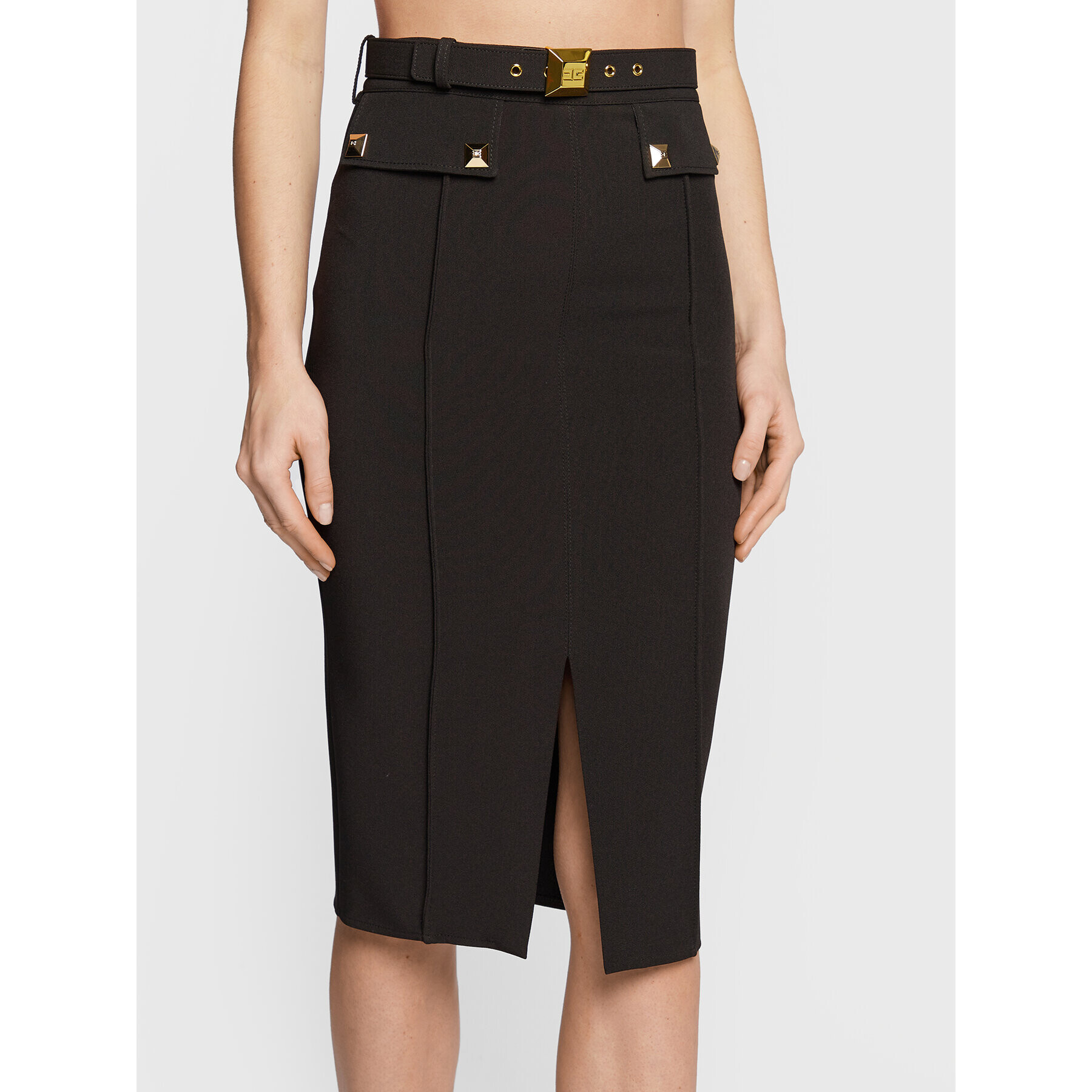 Elisabetta Franchi Fustă tip creion GO-471-26E2-V370 Negru Slim Fit - Pled.ro