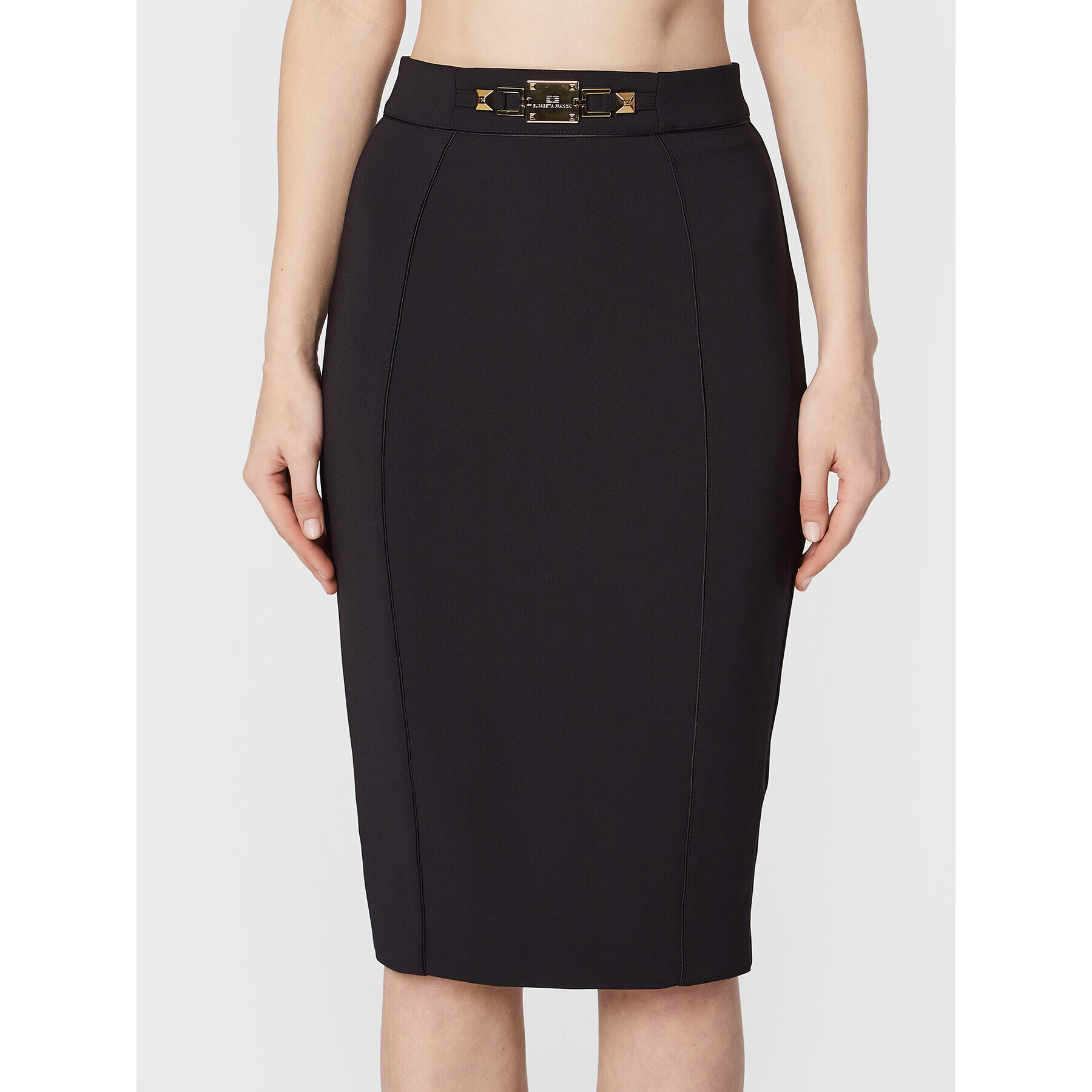 Elisabetta Franchi Fustă tip creion GO-495-27E2-V330 Negru Slim Fit - Pled.ro