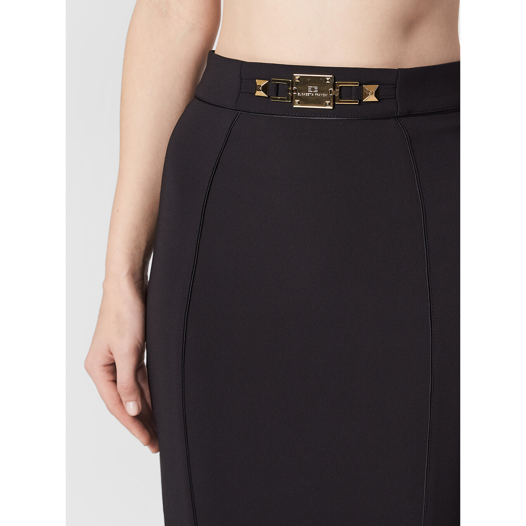 Elisabetta Franchi Fustă tip creion GO-495-27E2-V330 Negru Slim Fit - Pled.ro