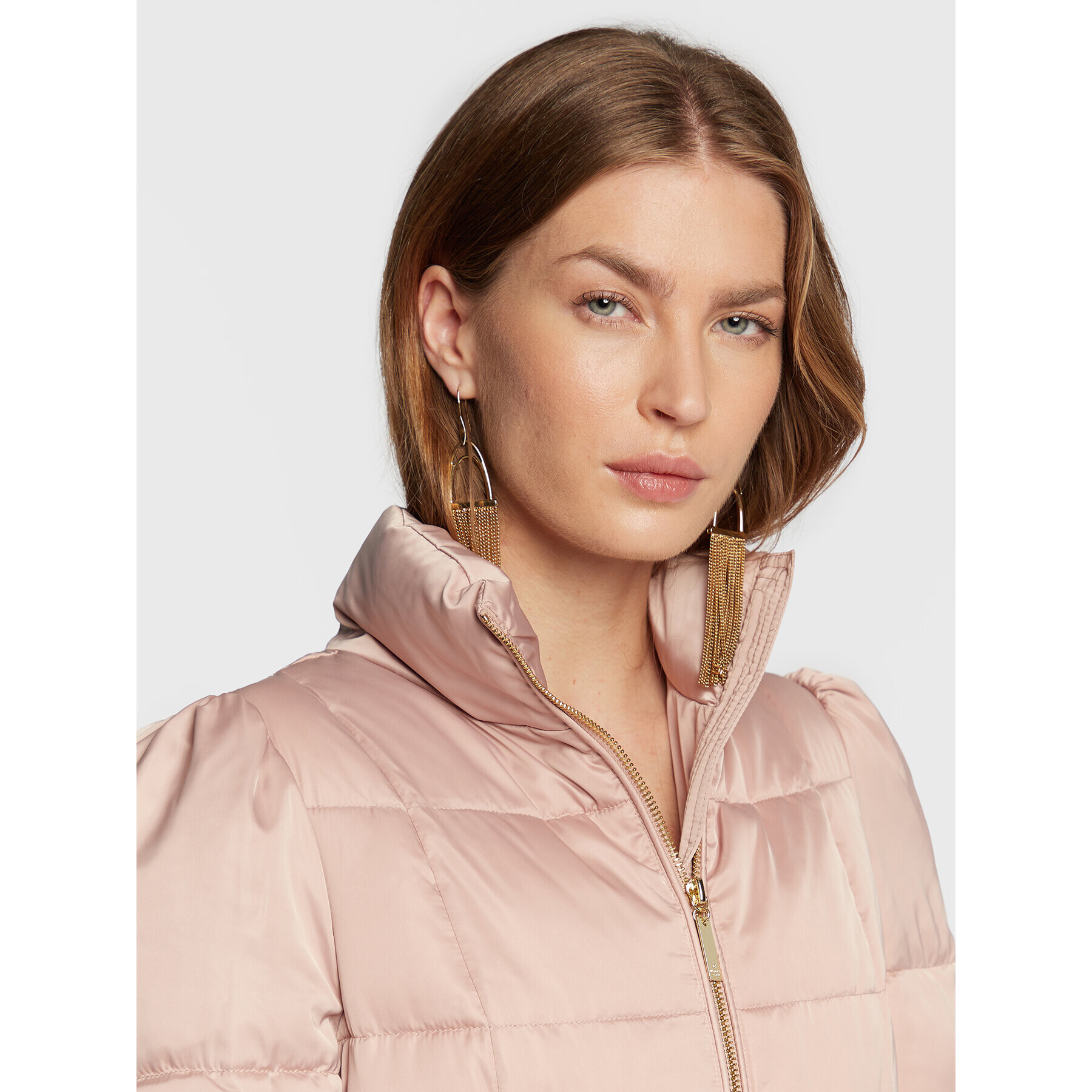 Elisabetta Franchi Geacă din puf PI-45Z-26E2-V700 Roz Regular Fit - Pled.ro