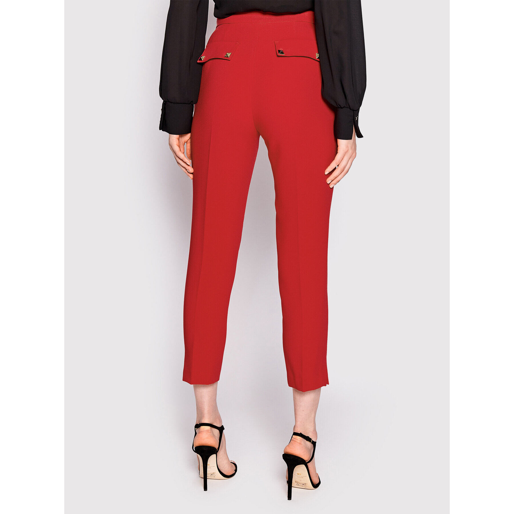 Elisabetta Franchi Pantaloni chino PA-015-26E2-V250 Roșu Slim Fit - Pled.ro