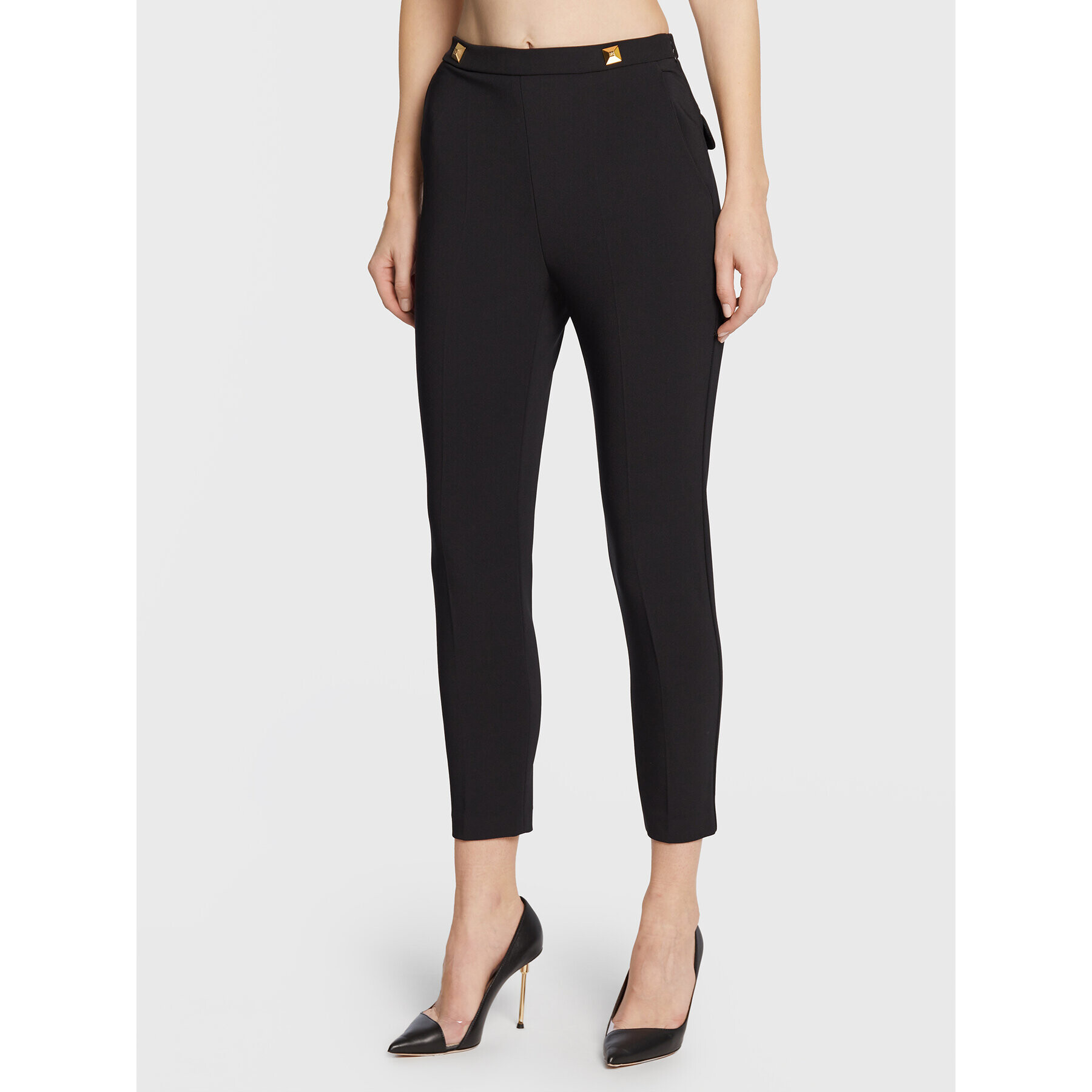 Elisabetta Franchi Pantaloni chino PA-022-26E2-V260 Negru Slim Fit - Pled.ro