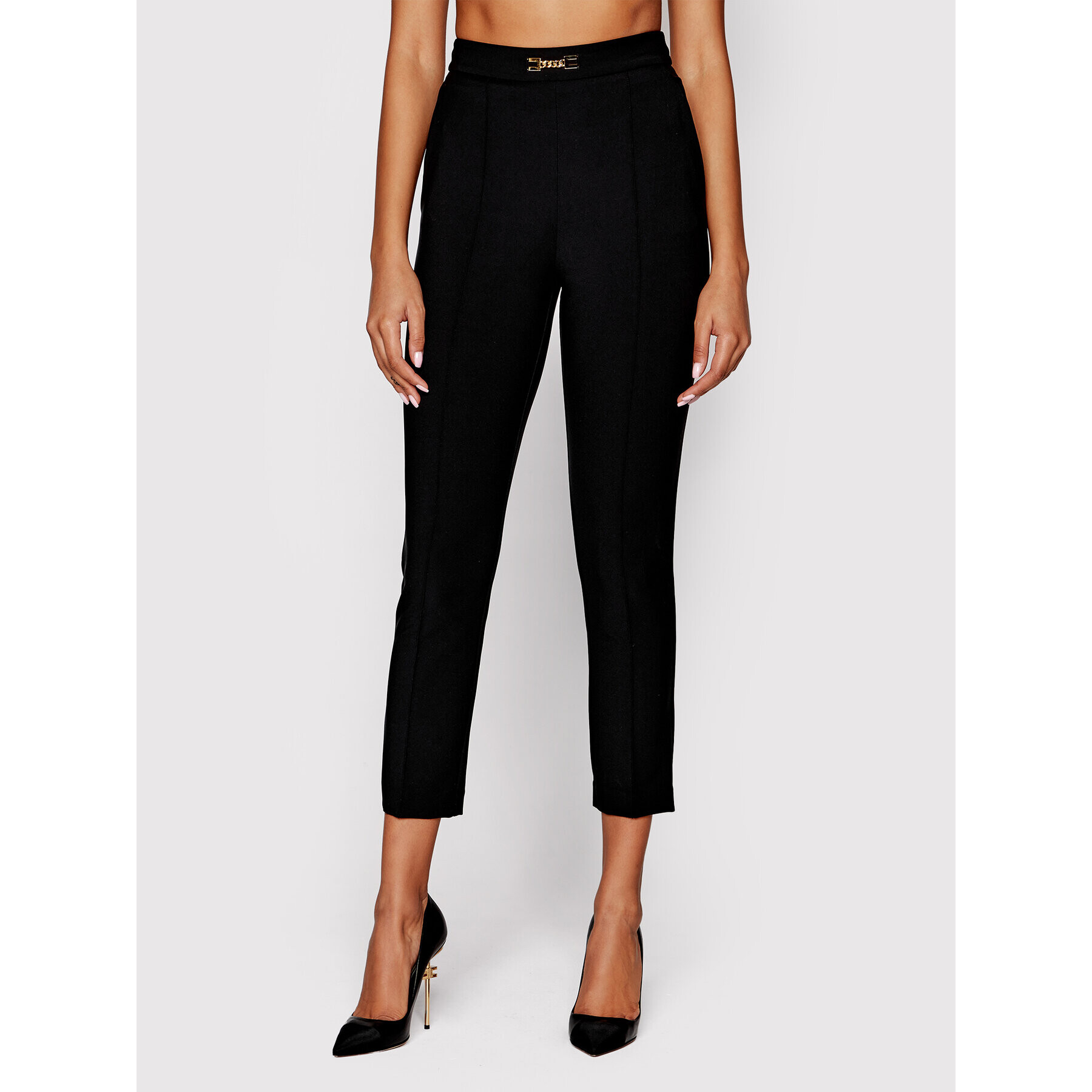 Elisabetta Franchi Pantaloni din material PA-003-21E2-V250 Negru Slim Fit - Pled.ro