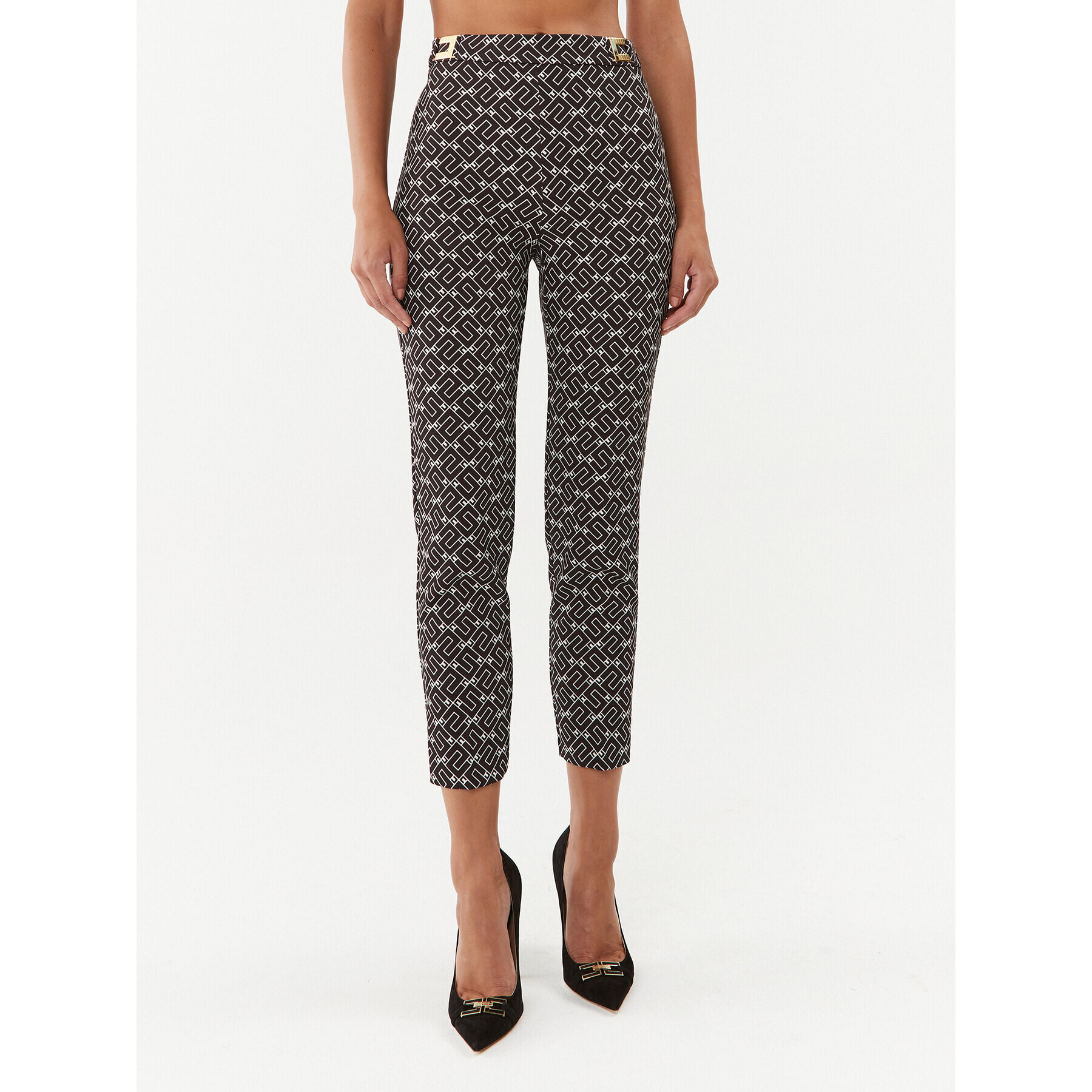 Elisabetta Franchi Pantaloni din material PA-006-36E2-V300 Negru Regular Fit - Pled.ro