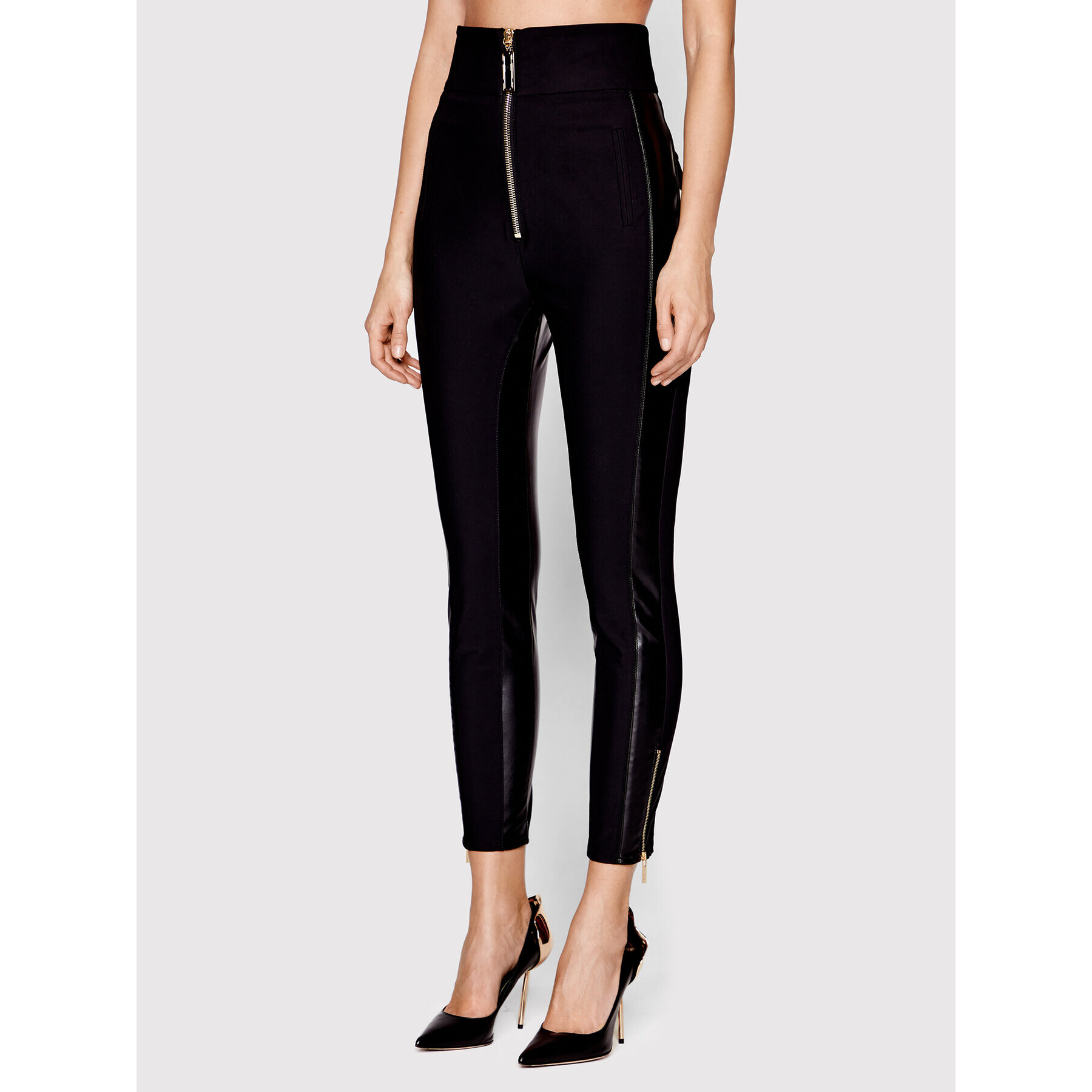 Elisabetta Franchi Pantaloni din material PA-010-16E3-V350 Negru Slim Fit - Pled.ro