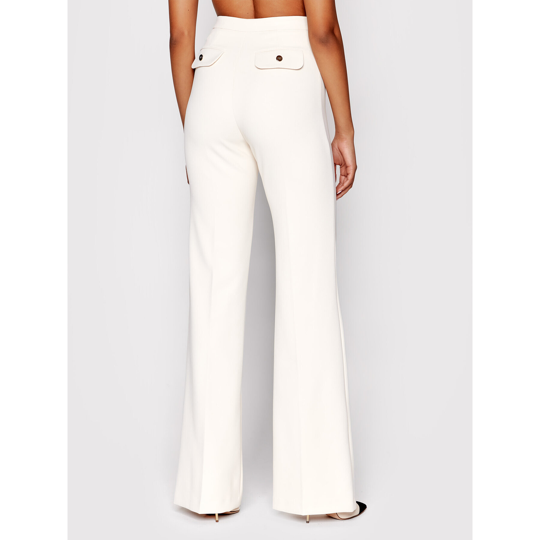 Elisabetta Franchi Pantaloni din material PA-012-21E2-V290 Bej Regular Fit - Pled.ro