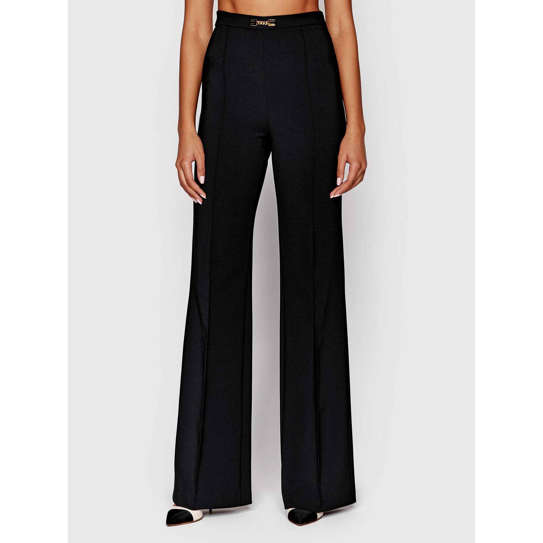 Elisabetta Franchi Pantaloni din material PA-012-21E2-V290 Negru Regular Fit - Pled.ro