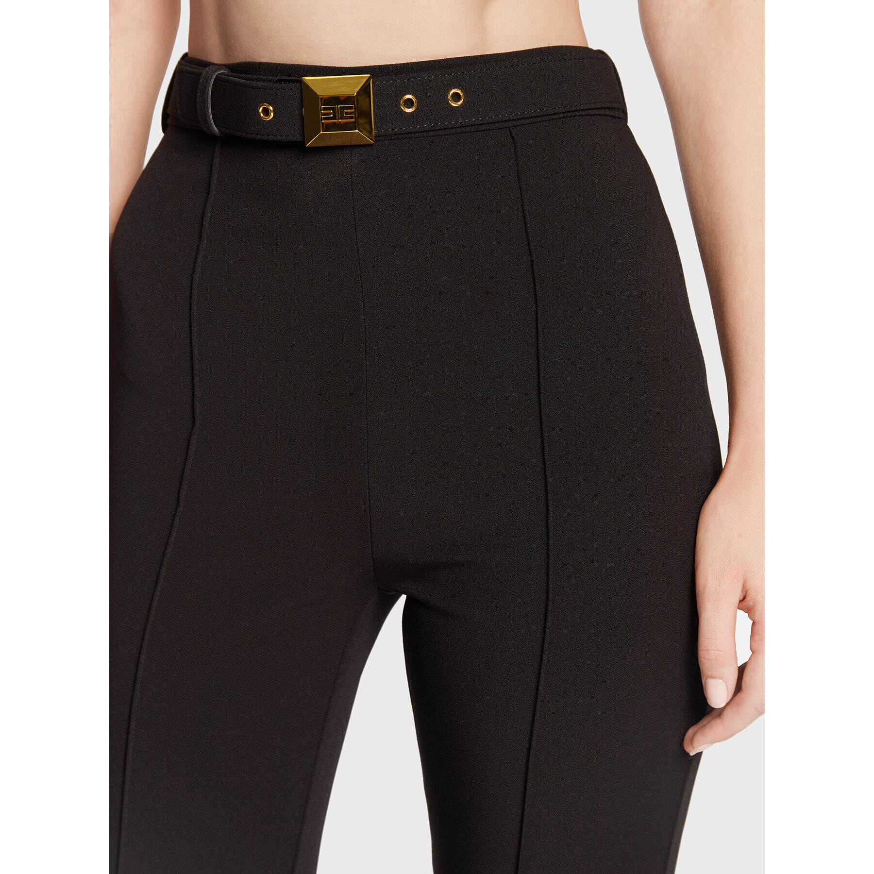 Elisabetta Franchi Pantaloni din material PA-016-26E2-V360 Negru Regular Fit - Pled.ro