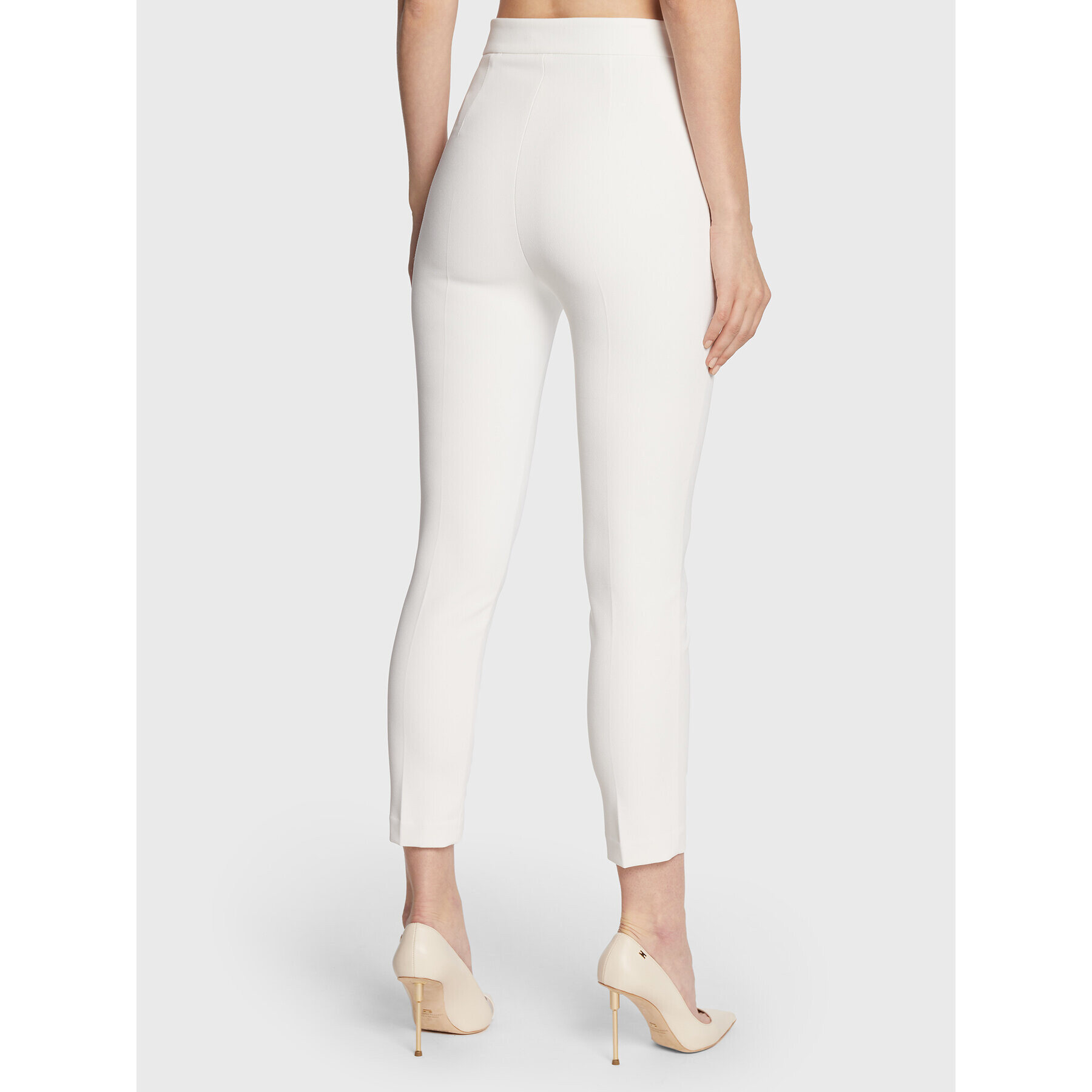 Elisabetta Franchi Pantaloni din material PA-023-26E2-V250 Bej Slim Fit - Pled.ro