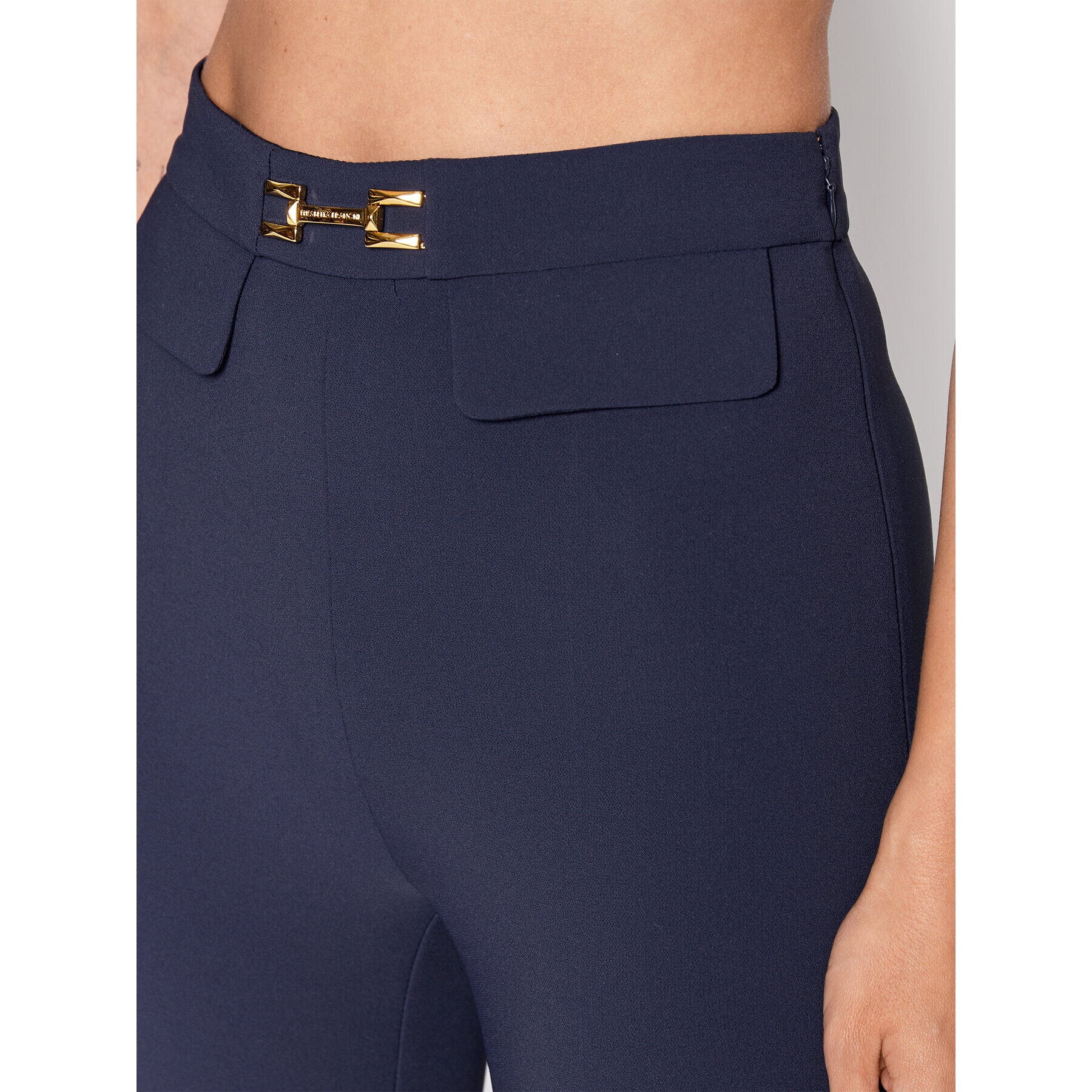 Elisabetta Franchi Pantaloni din material PA-023-26E2-V250 Bleumarin Regular Fit - Pled.ro