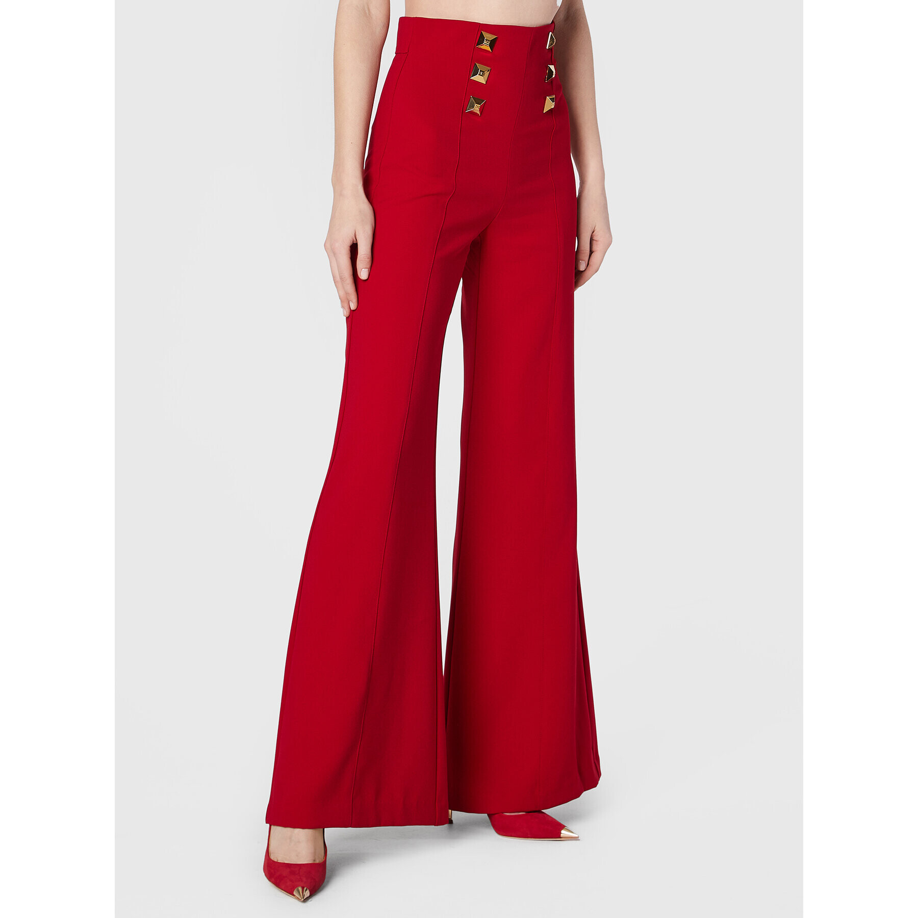 Elisabetta Franchi Pantaloni din material PA-039-27E2-V340 Roșu Regular Fit - Pled.ro