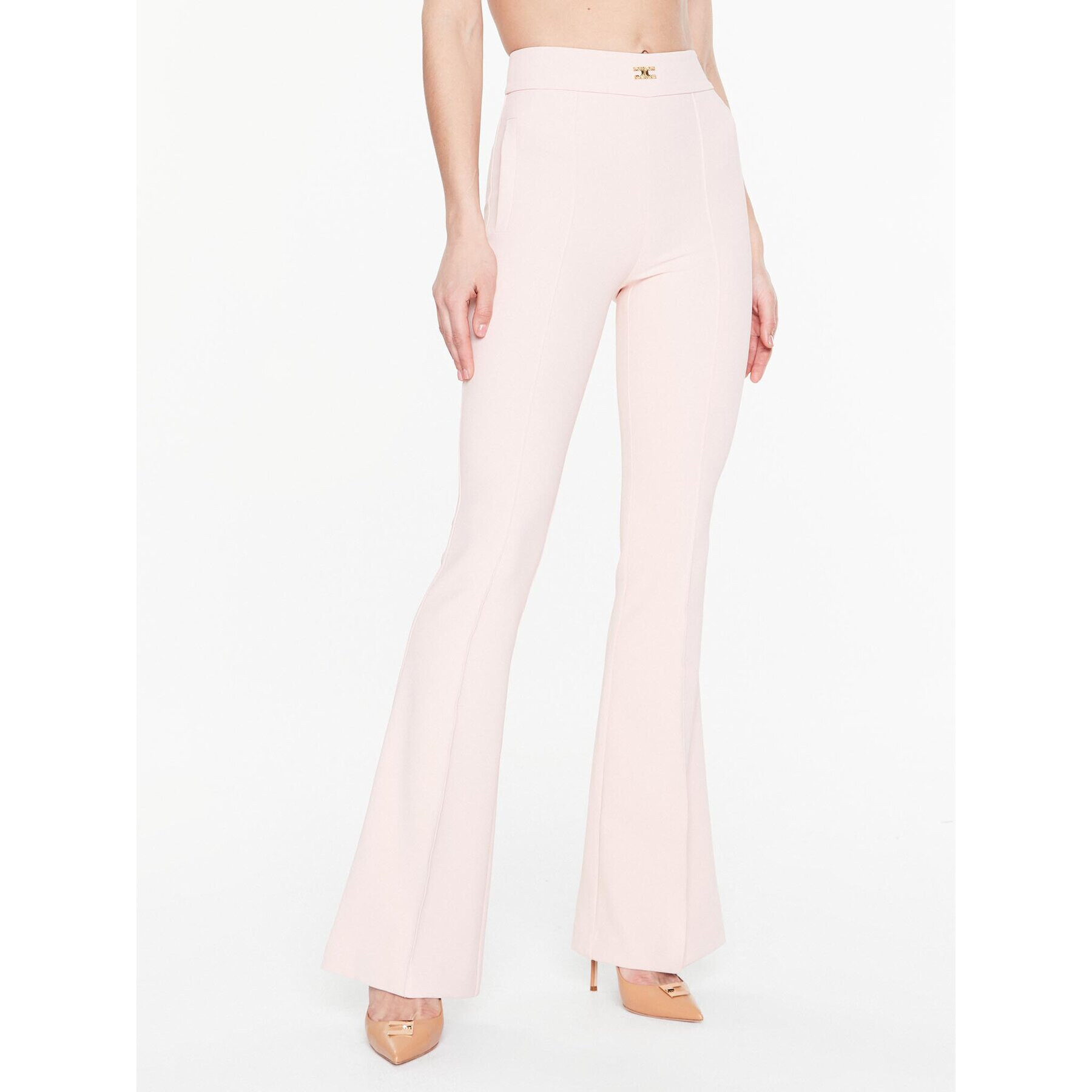 Elisabetta Franchi Pantaloni din material PA-054-31E2-V250 Roz Slim Fit - Pled.ro