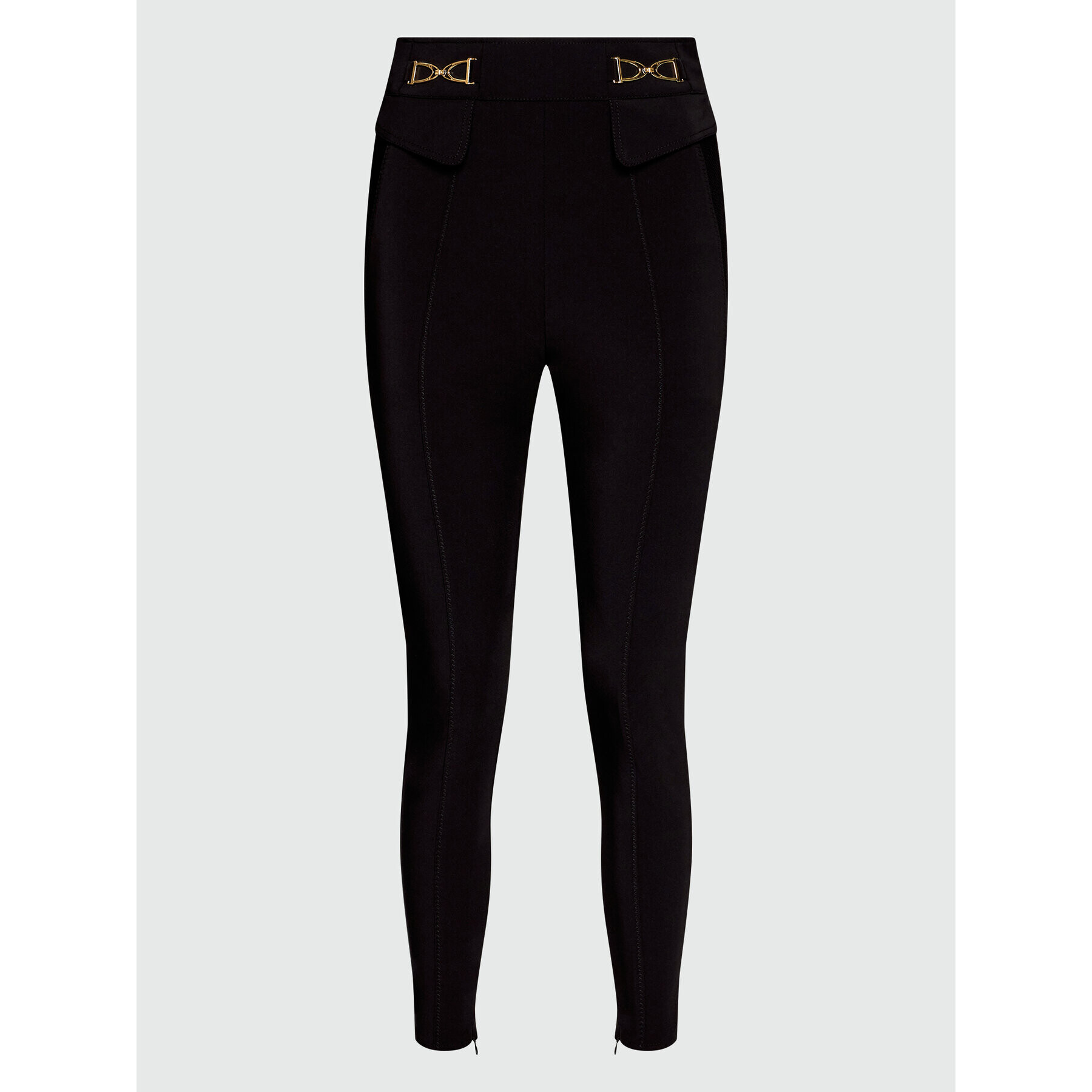 Elisabetta Franchi Pantaloni din material PA-378-16E3-V340 Negru Slim Fit - Pled.ro