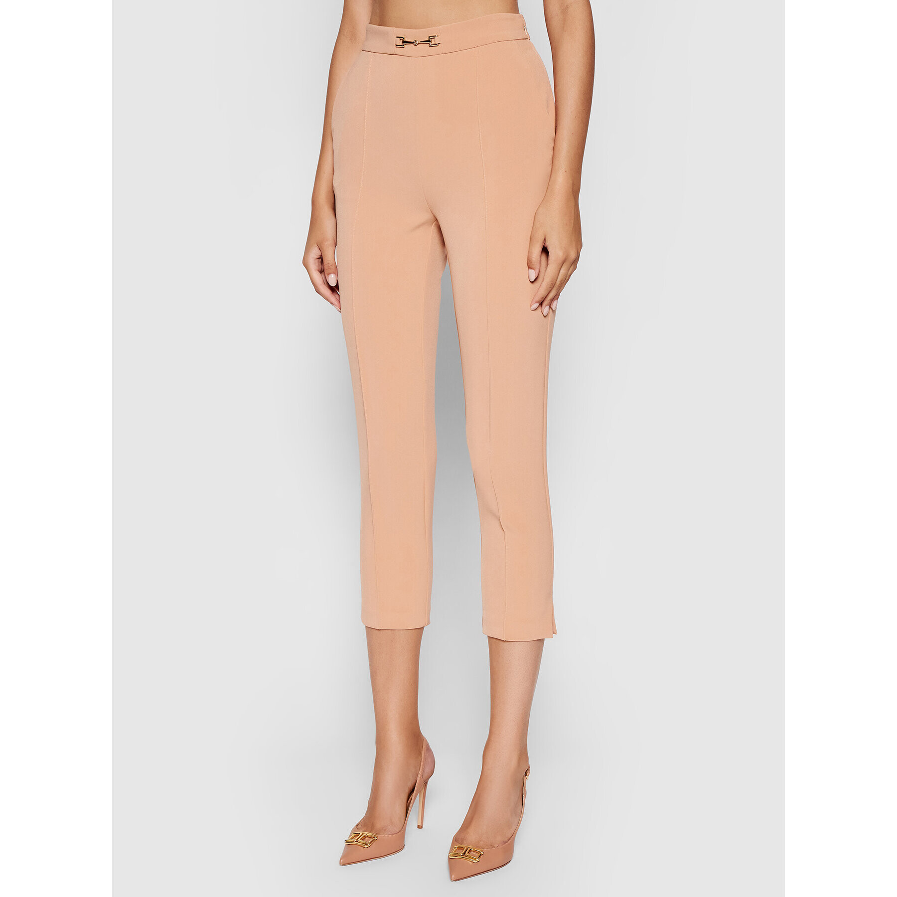 Elisabetta Franchi Pantaloni din material PA-384-16E2-V200 Roz Slim Fit - Pled.ro