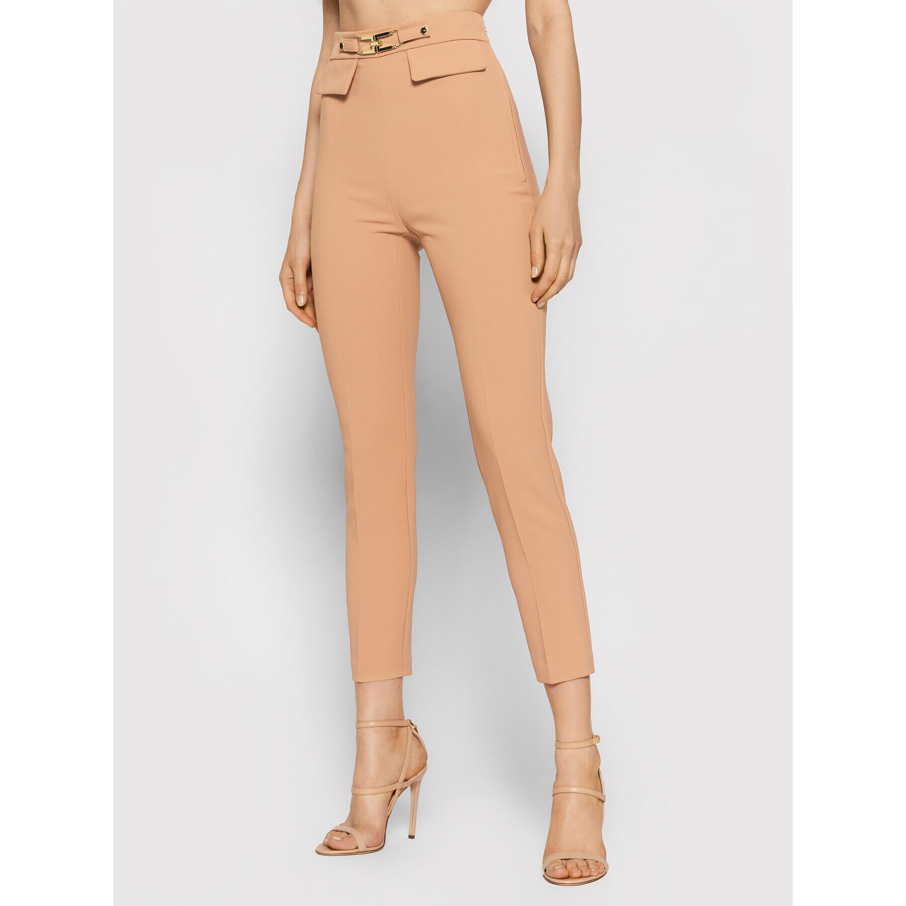 Elisabetta Franchi Pantaloni din material PA-386-16E2-V260 Roz Slim Fit - Pled.ro