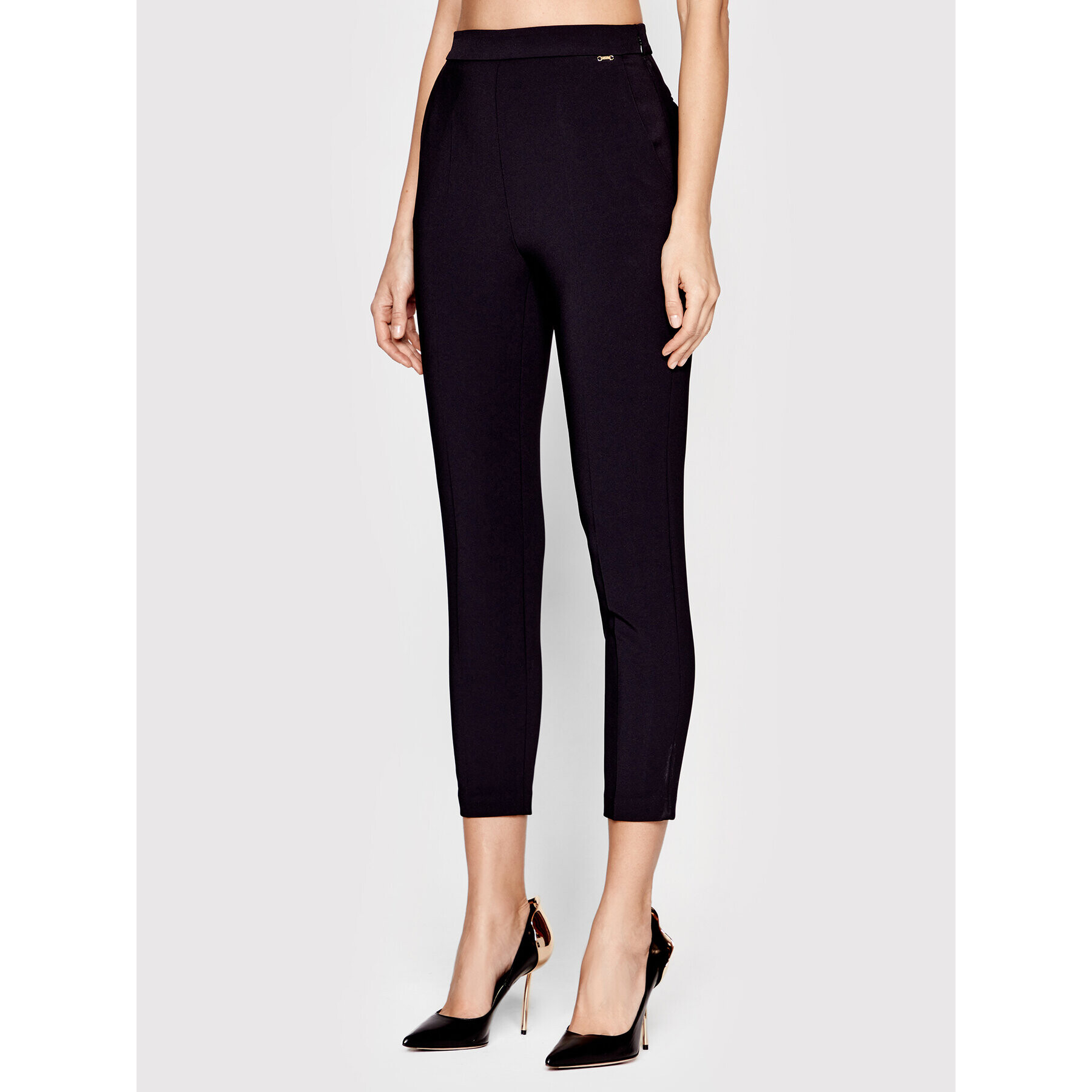 Elisabetta Franchi Pantaloni din material PA-390-16E3-V240 Negru Slim Fit - Pled.ro