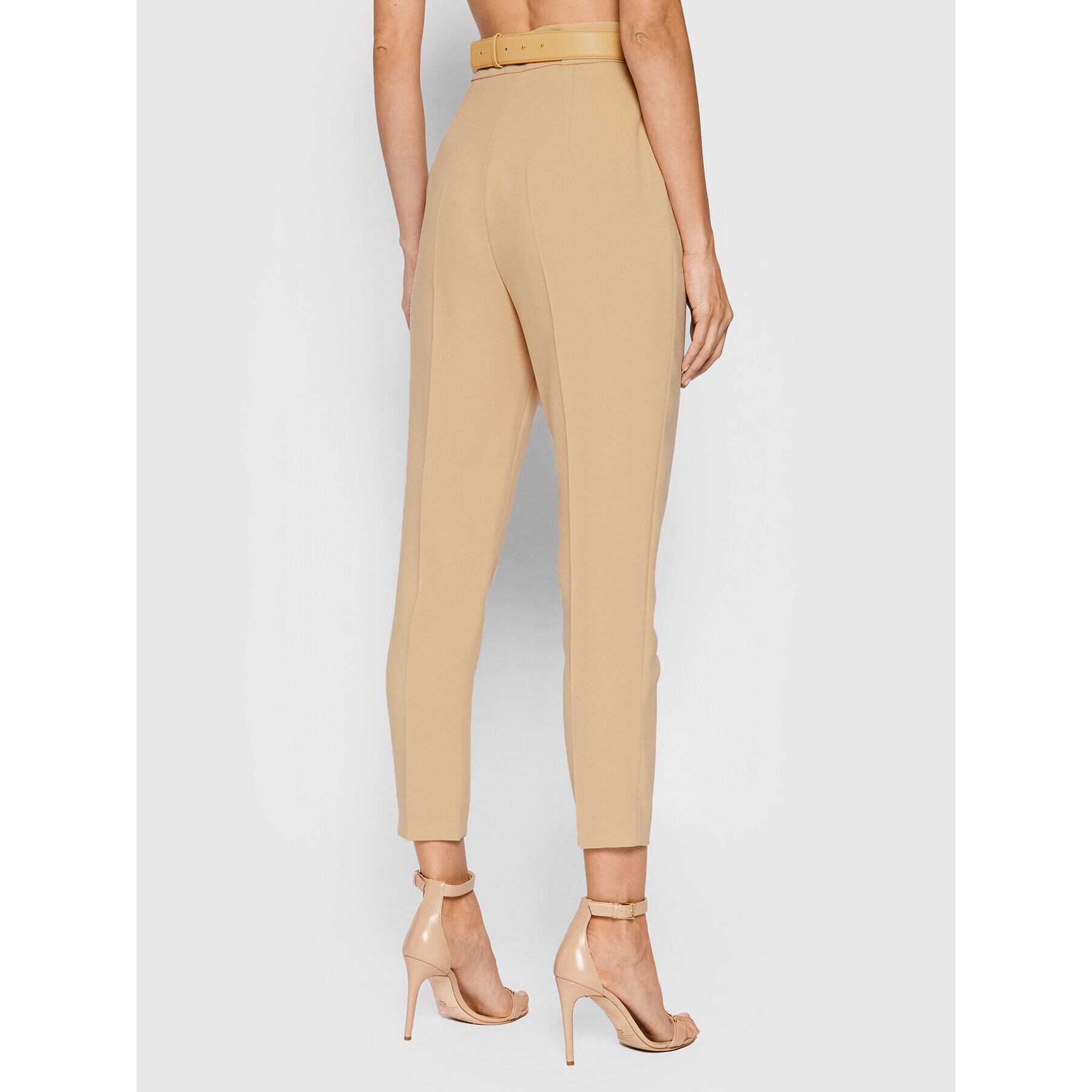 Elisabetta Franchi Pantaloni din material PA-391-16E2-V280 Bej Regular Fit - Pled.ro