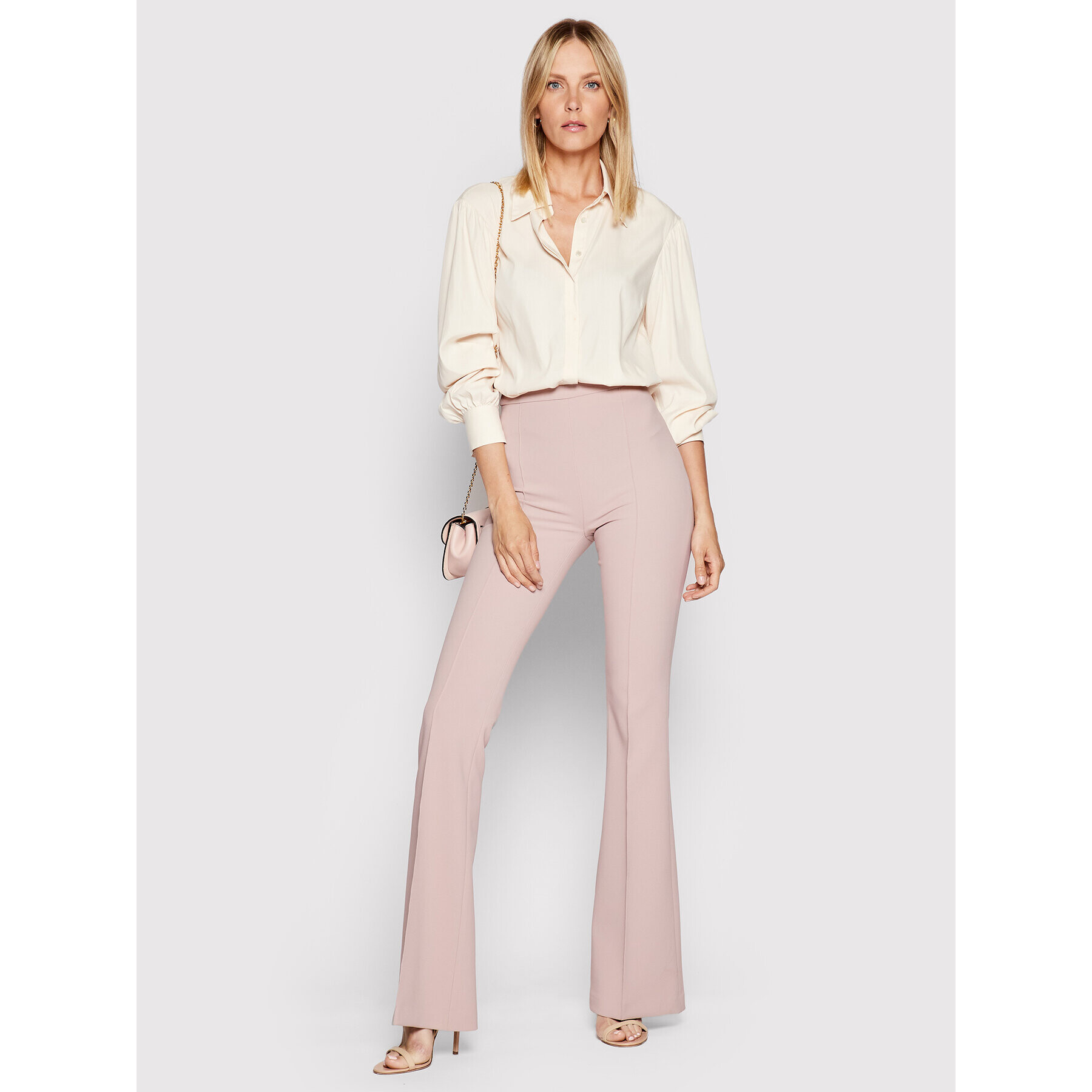 Elisabetta Franchi Pantaloni din material PA-392-16E2-V220 Roz Slim Fit - Pled.ro