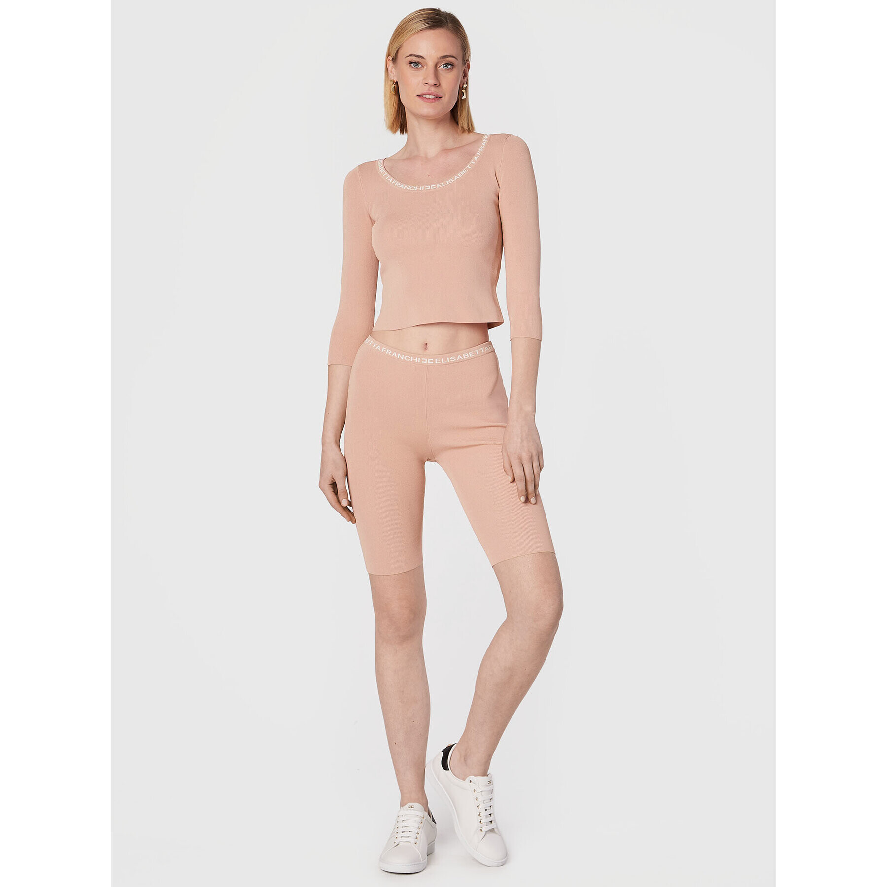 Elisabetta Franchi Pantaloni scurți sport KS-05B-26E2-V210 Roz Slim Fit - Pled.ro