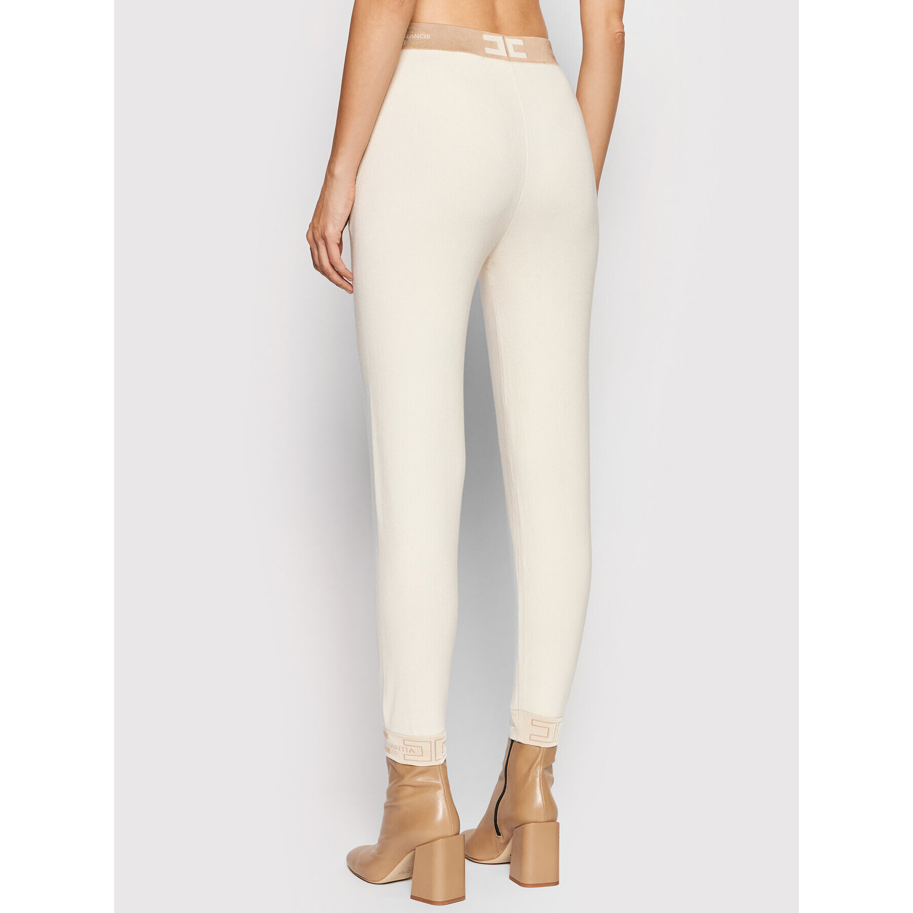 Elisabetta Franchi Pantaloni trening KP-20S-16E2-V300 Bej Regular Fit - Pled.ro