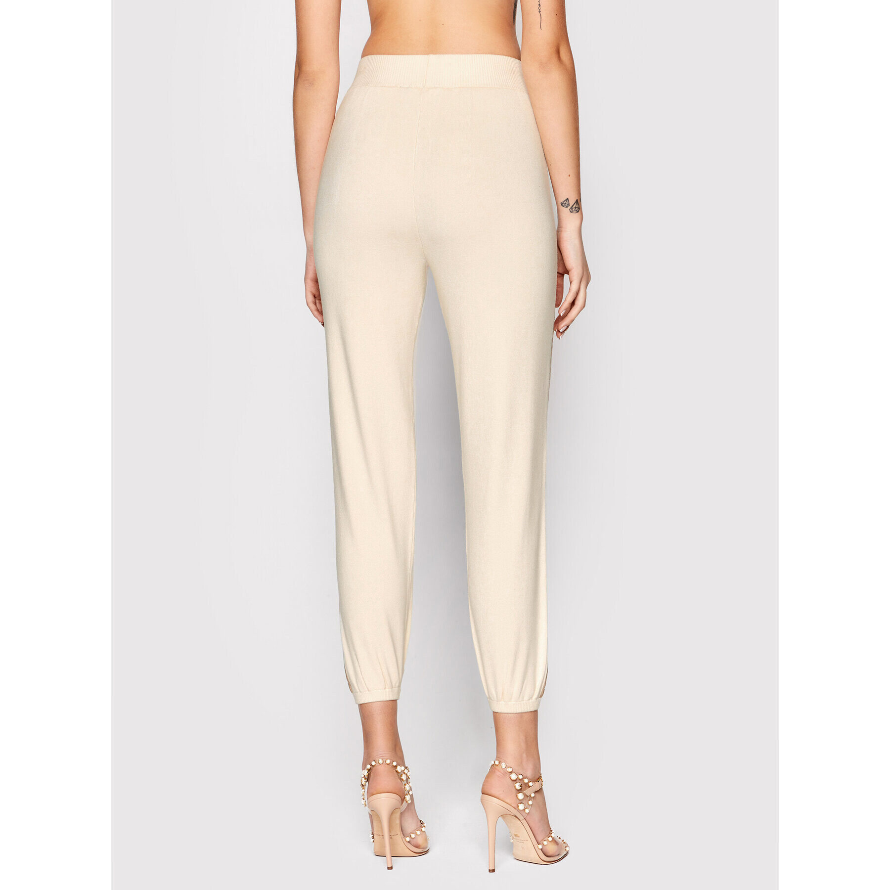 Elisabetta Franchi Pantaloni trening KP-21S-21E2-V310 Bej Regular Fit - Pled.ro