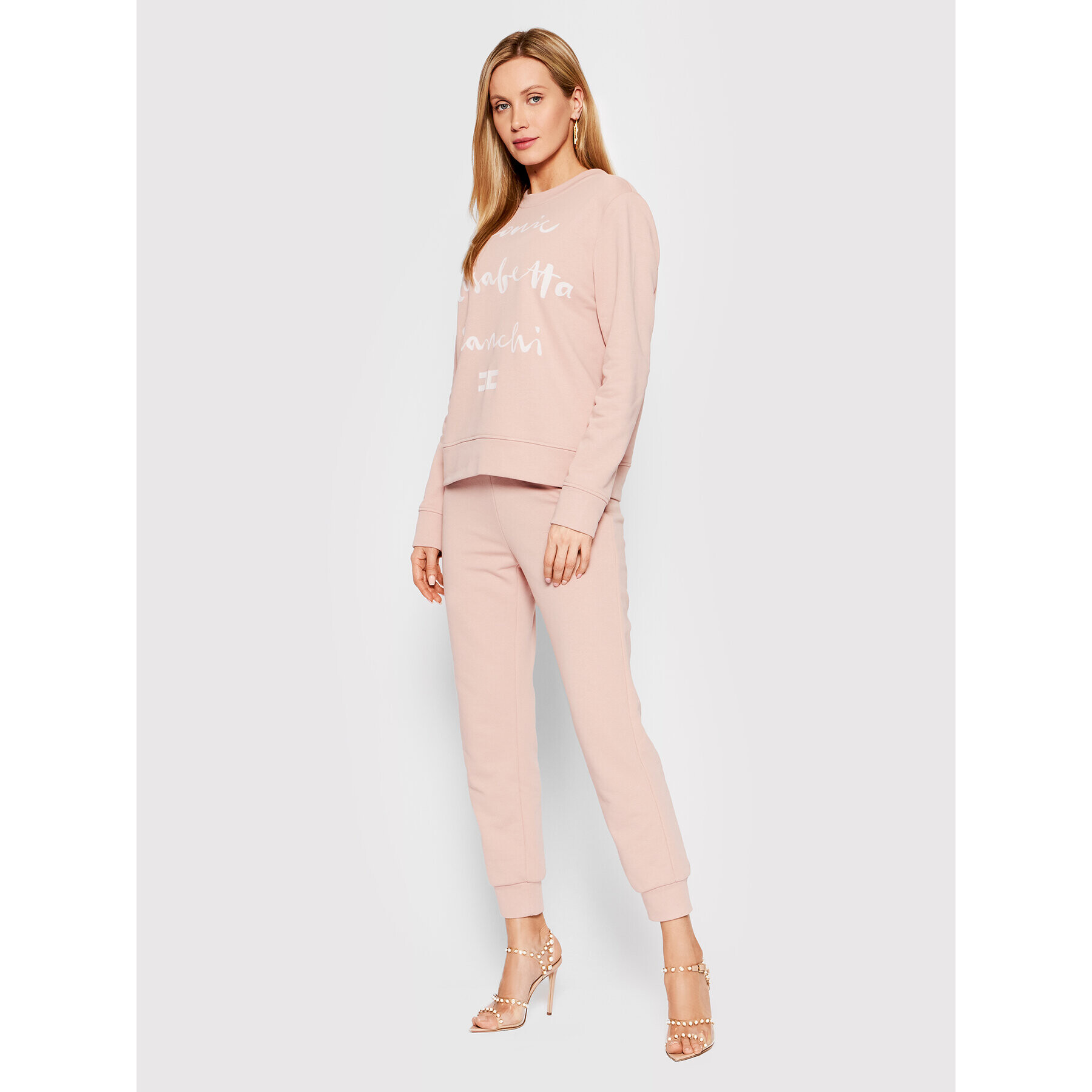 Elisabetta Franchi Pantaloni trening PA-004-21E2-V180 Roz Regular Fit - Pled.ro