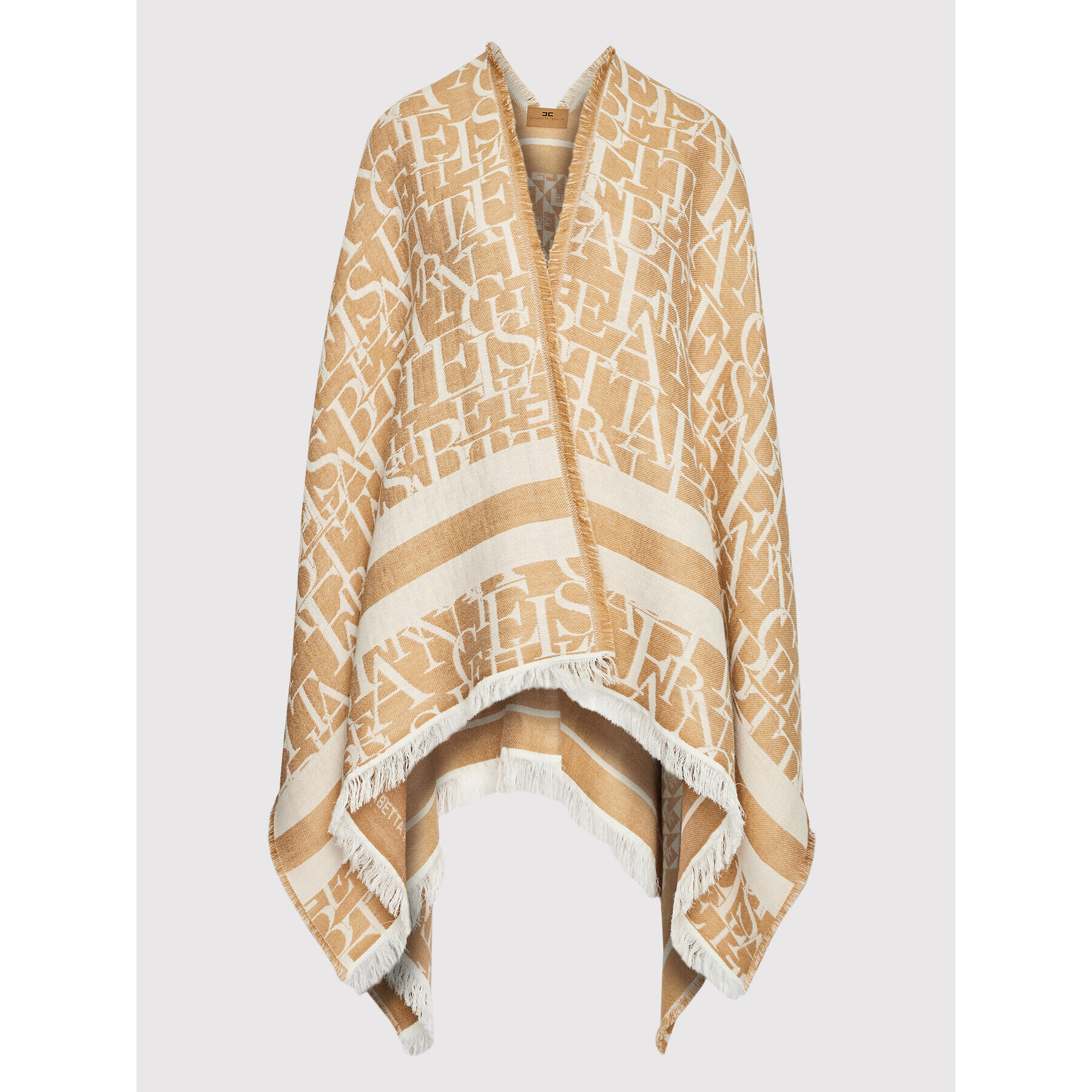 Elisabetta Franchi Poncho MT-02F-26E2-V270 Bej Regular Fit - Pled.ro