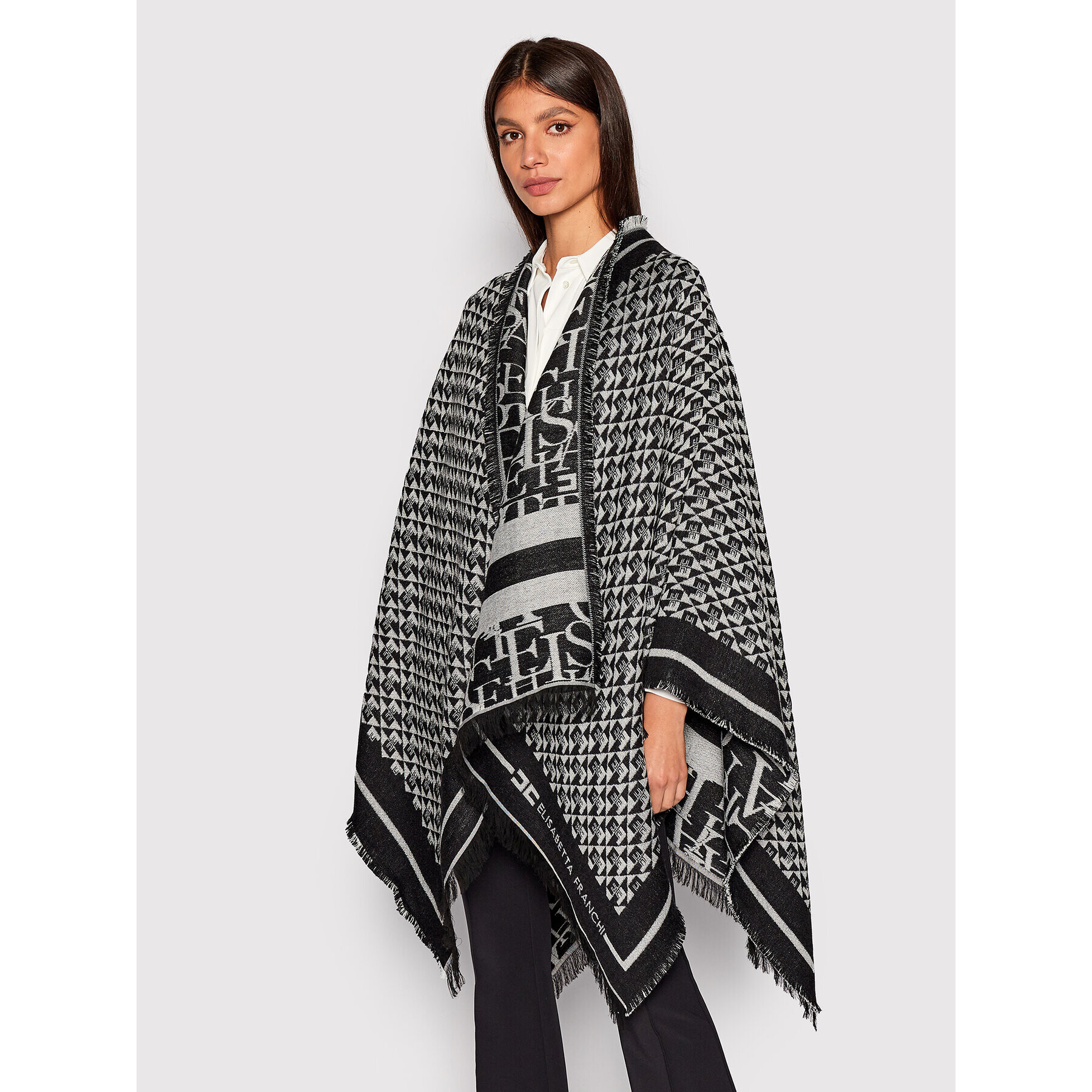 Elisabetta Franchi Poncho MT-02F-26E2-V270 Negru Regular Fit - Pled.ro