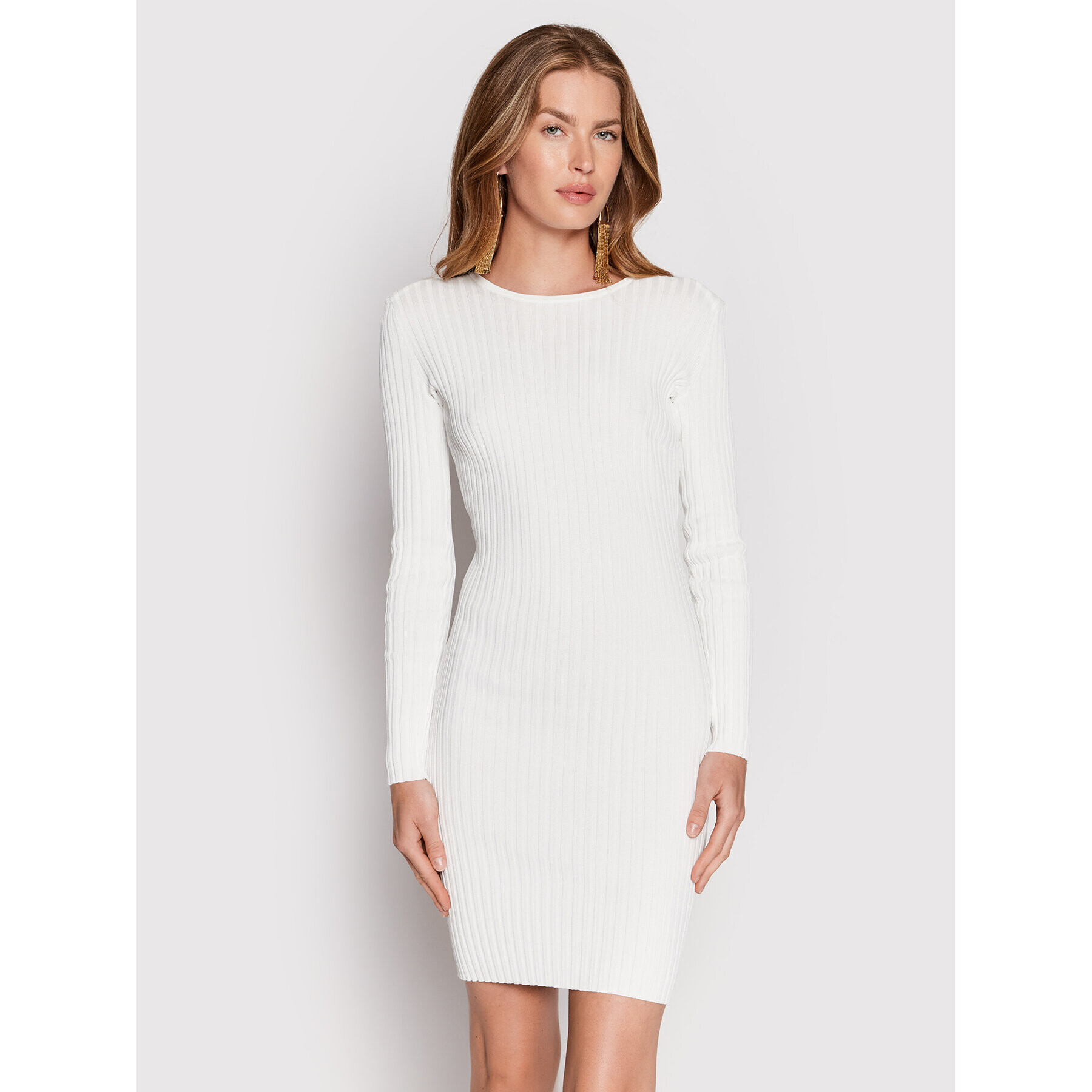 Elisabetta Franchi Rochie cocktail AM-99G-22E2-V300 Alb Slim Fit - Pled.ro