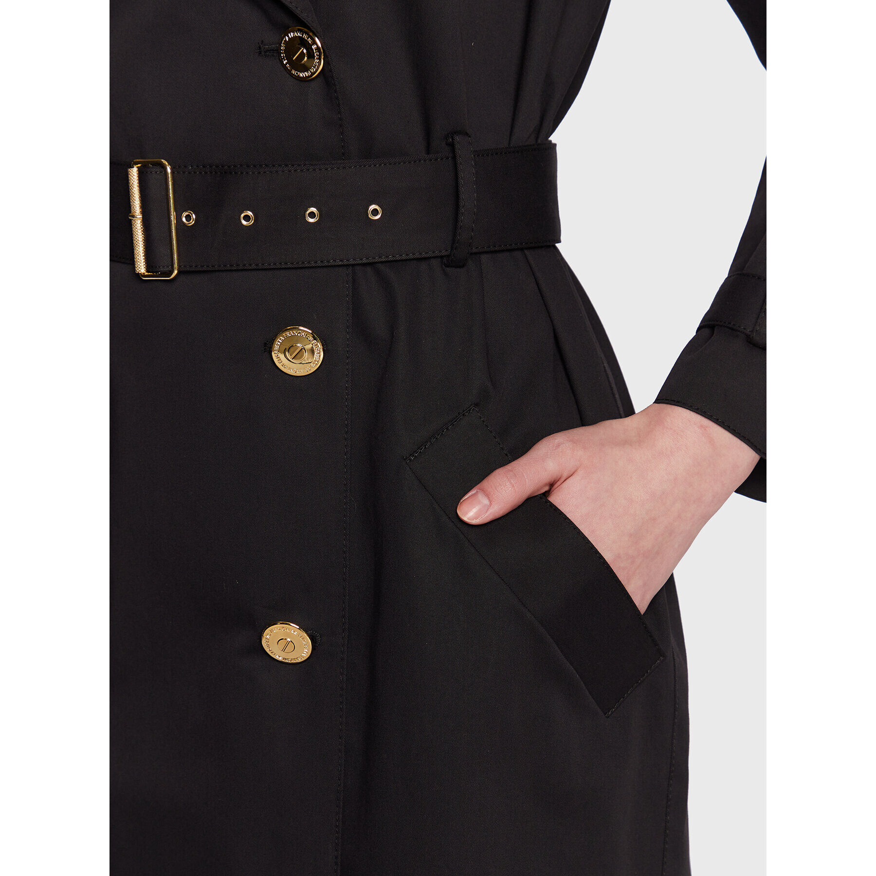 Elisabetta Franchi Trench SP-003-31E2-V800 Negru Regular Fit - Pled.ro