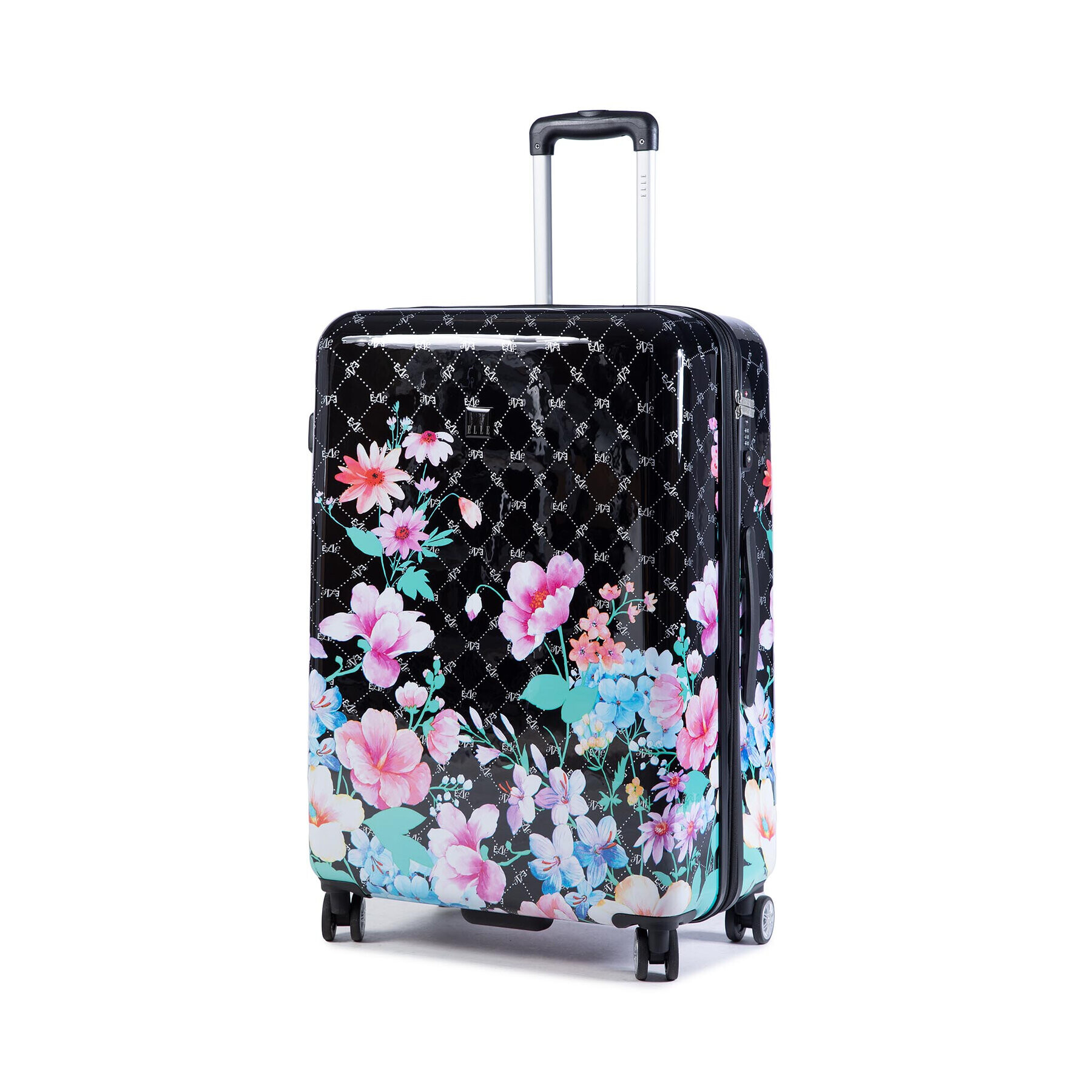 ELLE Valiză Mare Rigidă Flower Print EL38HA.71.06 Negru - Pled.ro