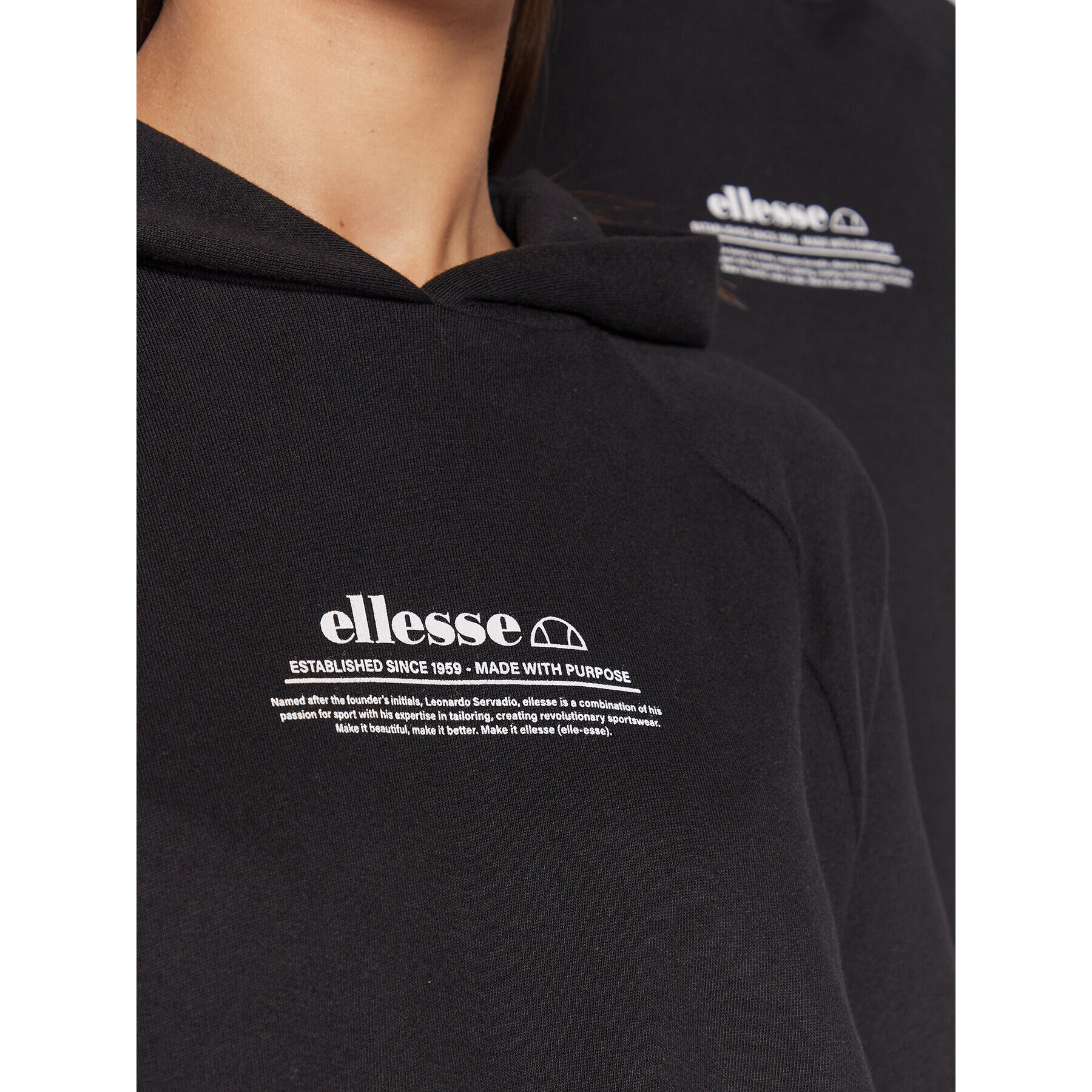 Ellesse Bluză Unisex Giordano SGP16248 Negru Regular Fit - Pled.ro