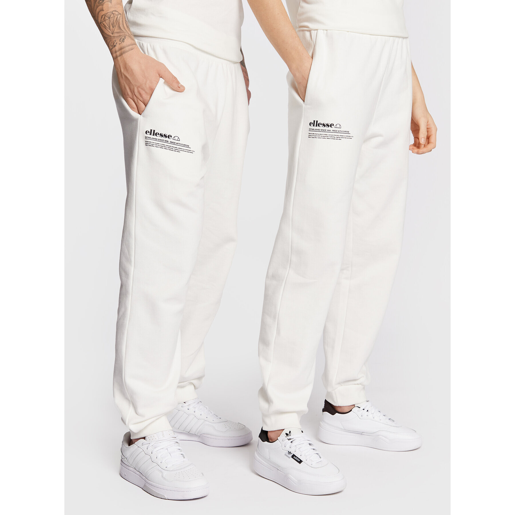 Ellesse Pantaloni trening Unisex Dimartino SGP16249 Alb Regular Fit - Pled.ro