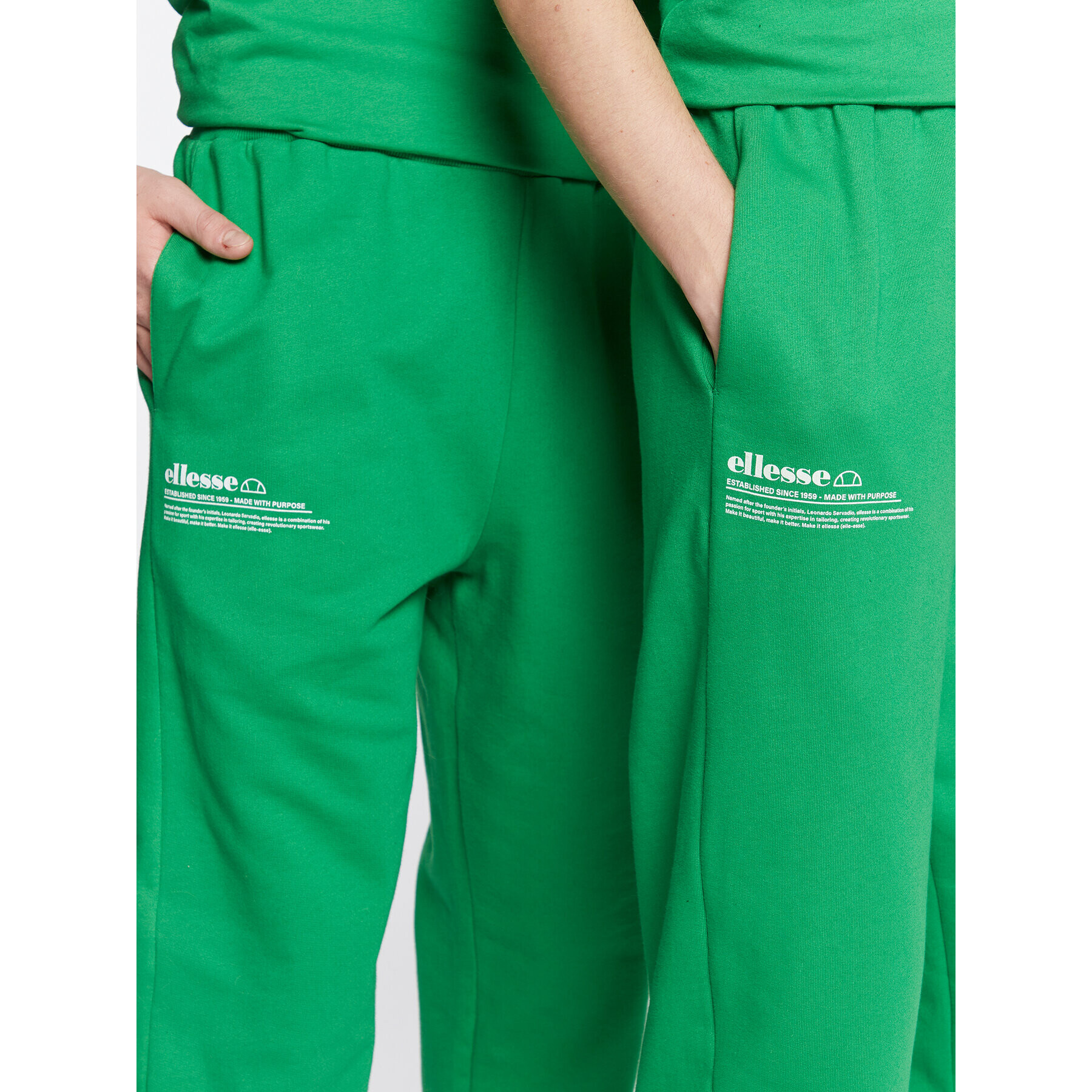 Ellesse Pantaloni trening Unisex Dimartino SGP16249 Verde Regular Fit - Pled.ro