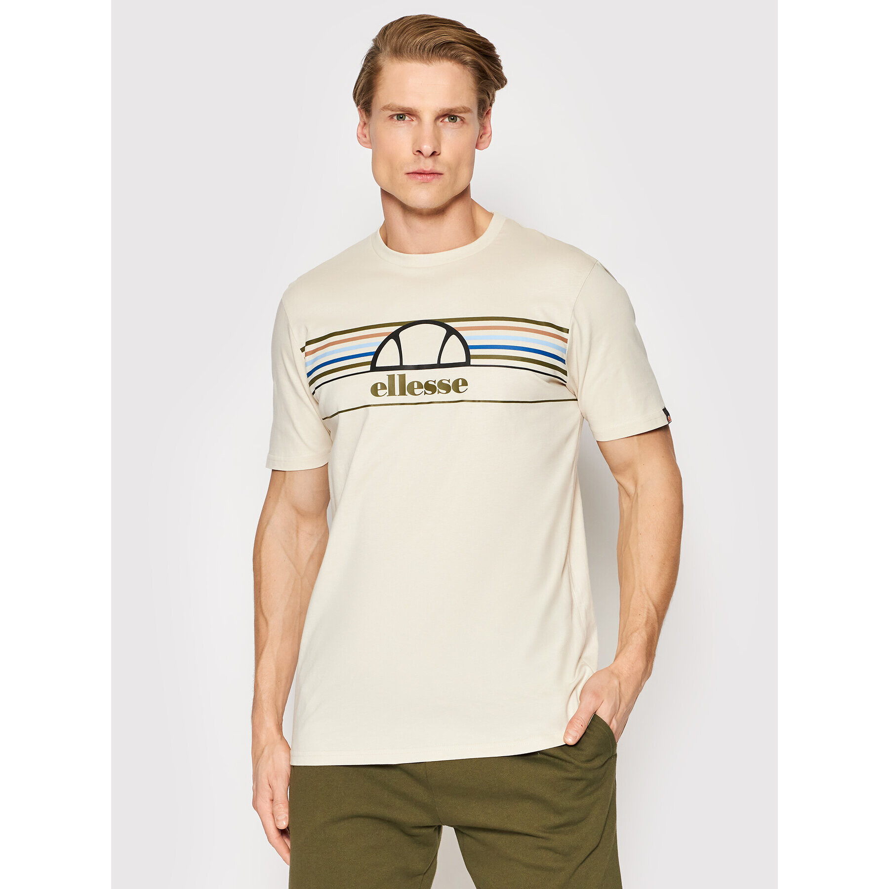 Ellesse Tricou Achtini SHM13827 Bej Regular Fit - Pled.ro