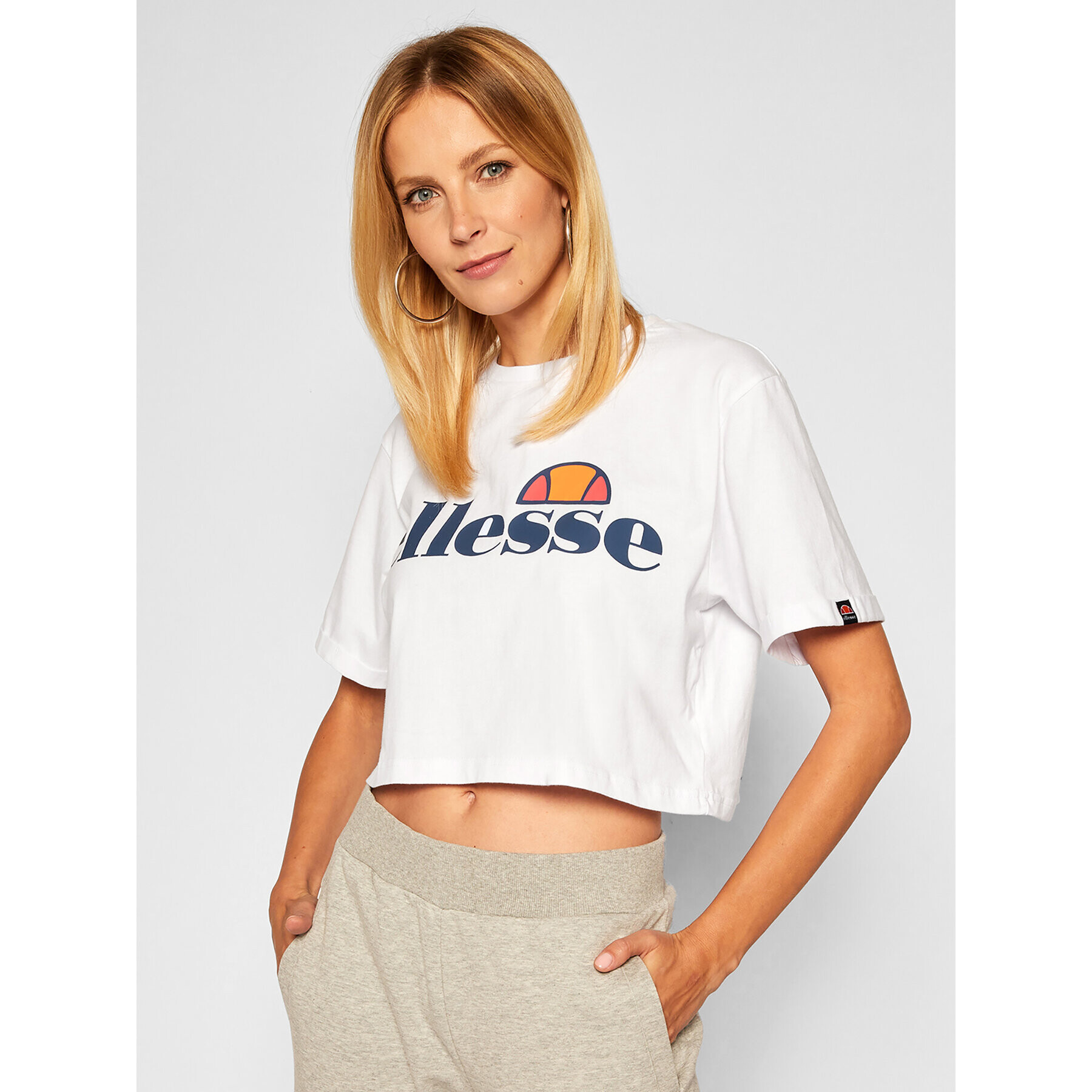 Ellesse Tricou Alberta SGS04484 Alb Cropped Fit - Pled.ro