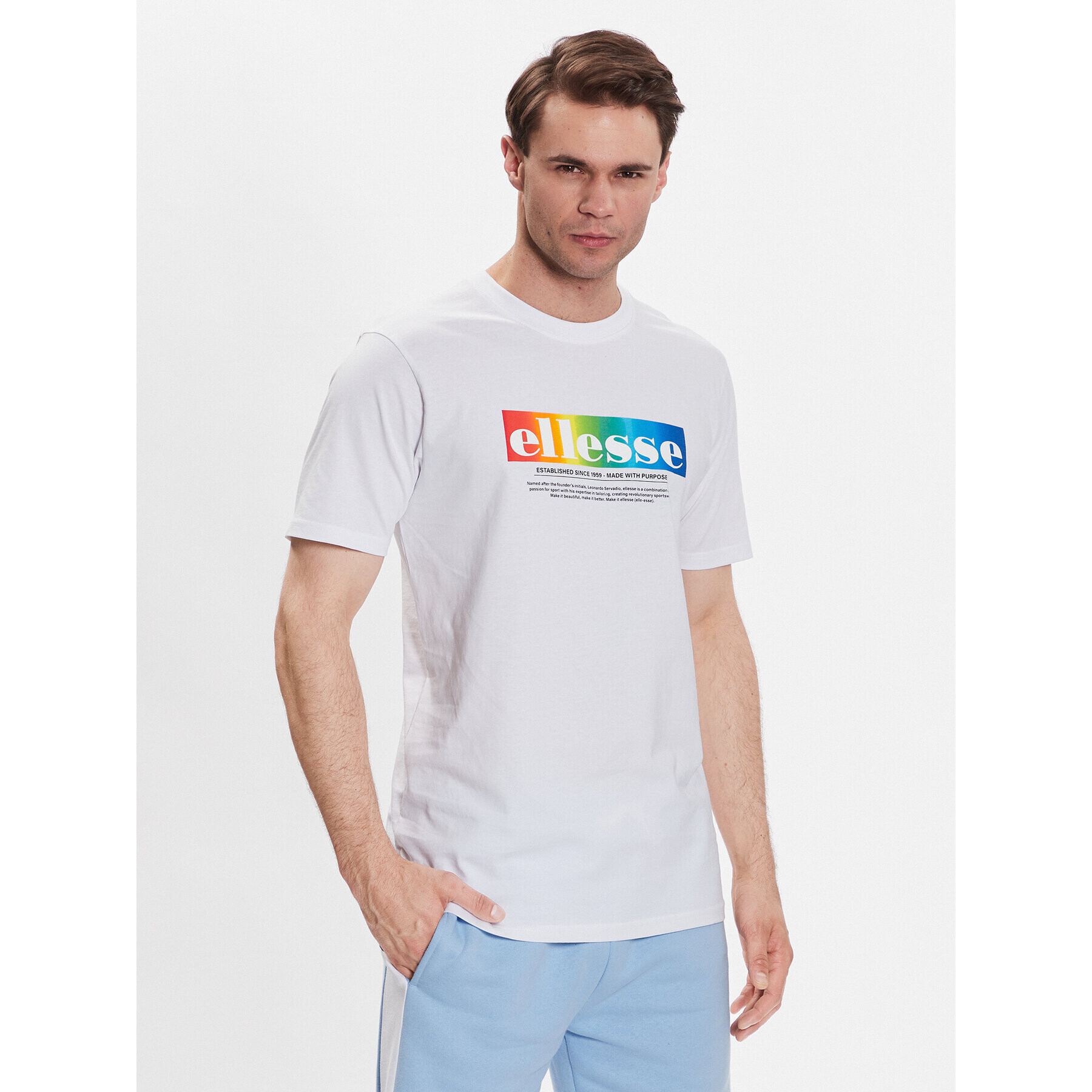 Ellesse Tricou Allegrio SHR17634 Alb Regular Fit - Pled.ro