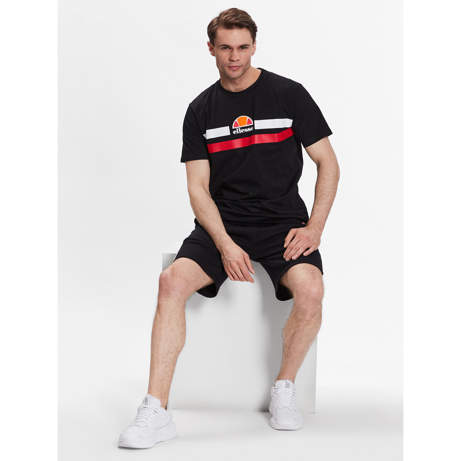 Ellesse Tricou Aprel SHR06453 Negru Regular Fit - Pled.ro