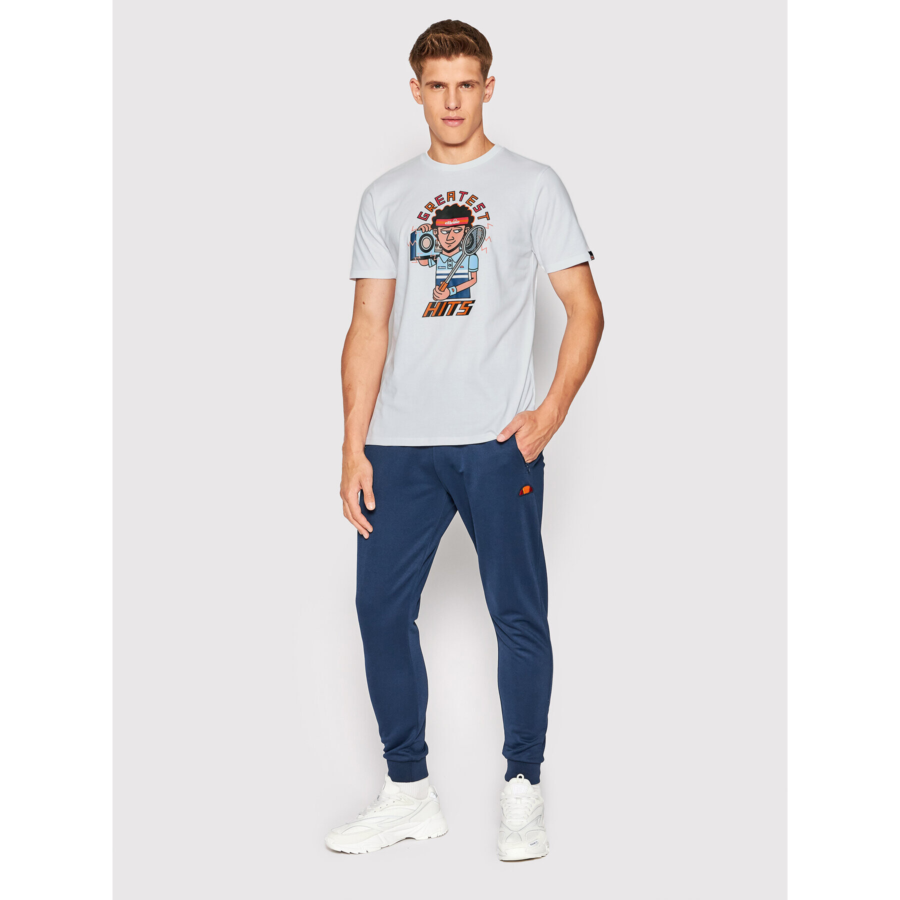 Ellesse Tricou Hits SHN15649 Alb Regular Fit - Pled.ro