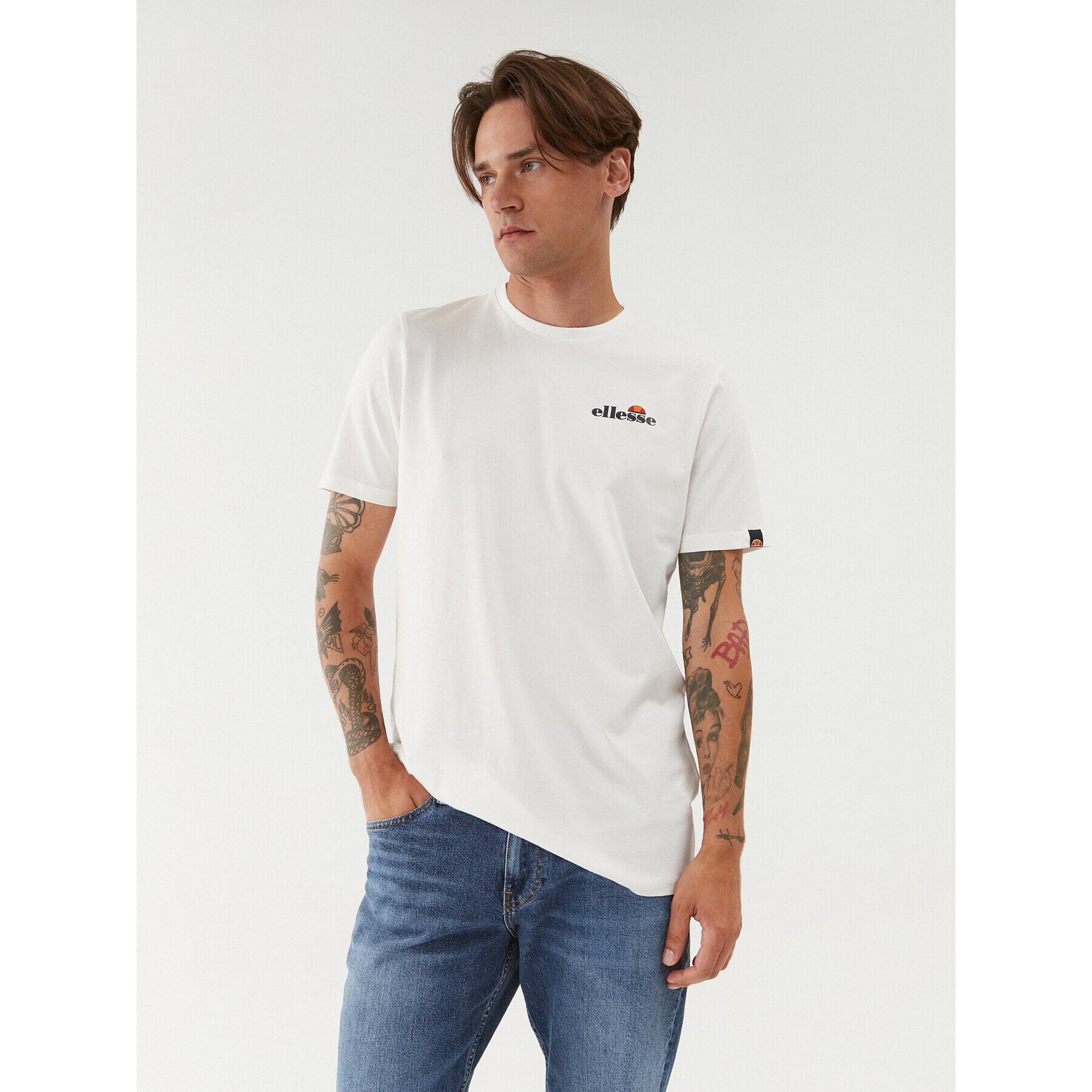 Ellesse Tricou Liammo SHQ16807904 Alb Regular Fit - Pled.ro