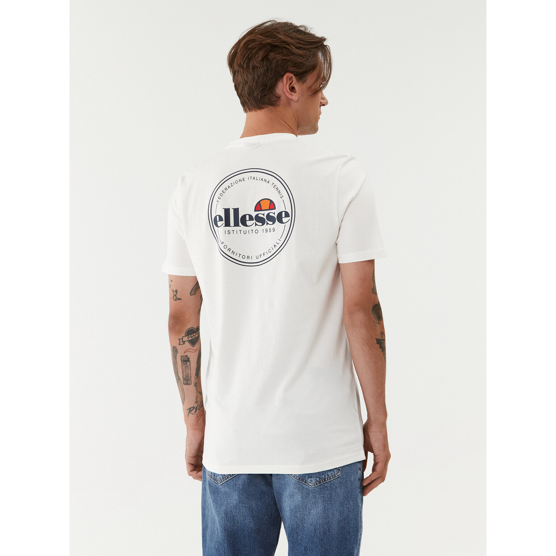 Ellesse Tricou Liammo SHQ16807904 Alb Regular Fit - Pled.ro